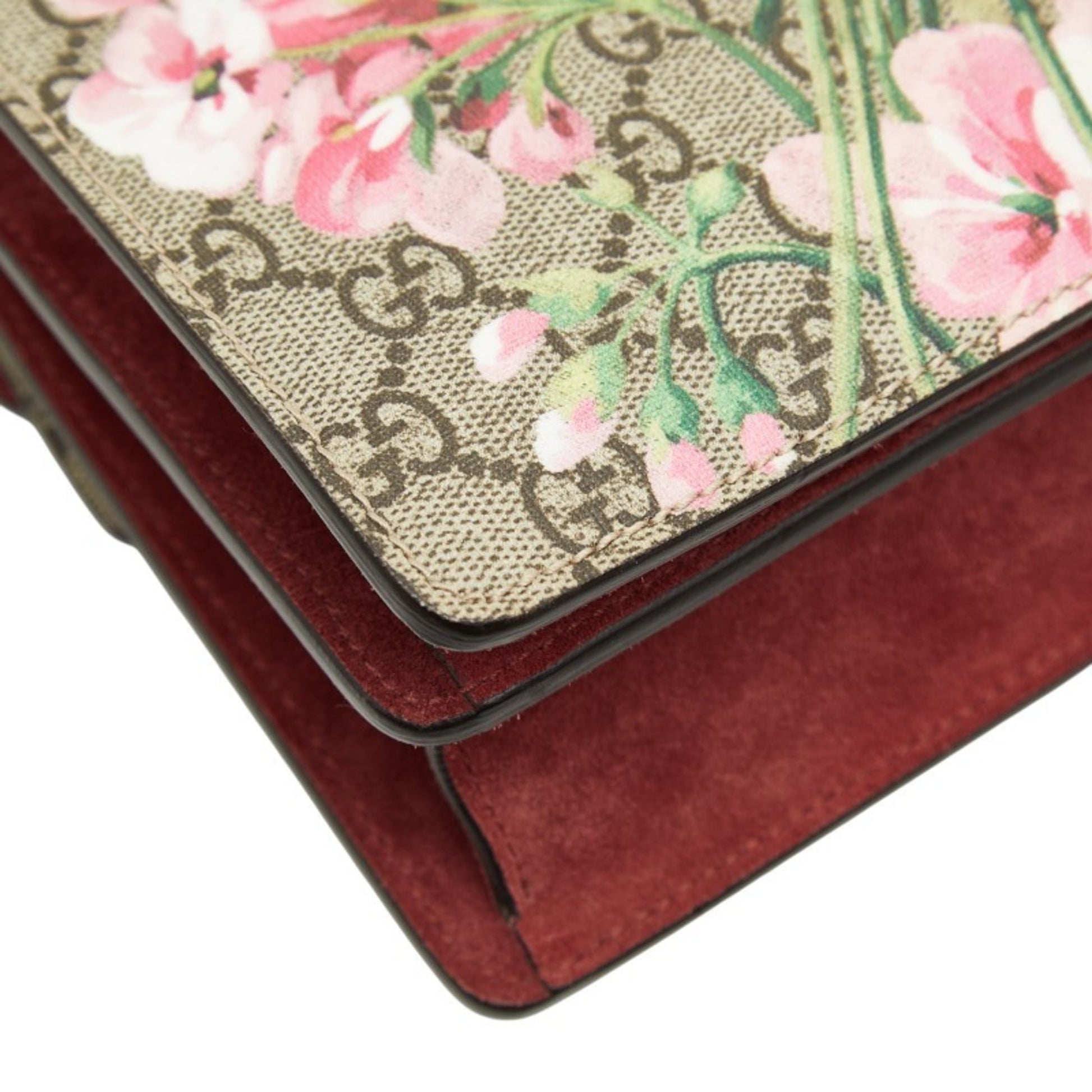 Gucci Beige Red Color Pvc Suede Shoulder Bag