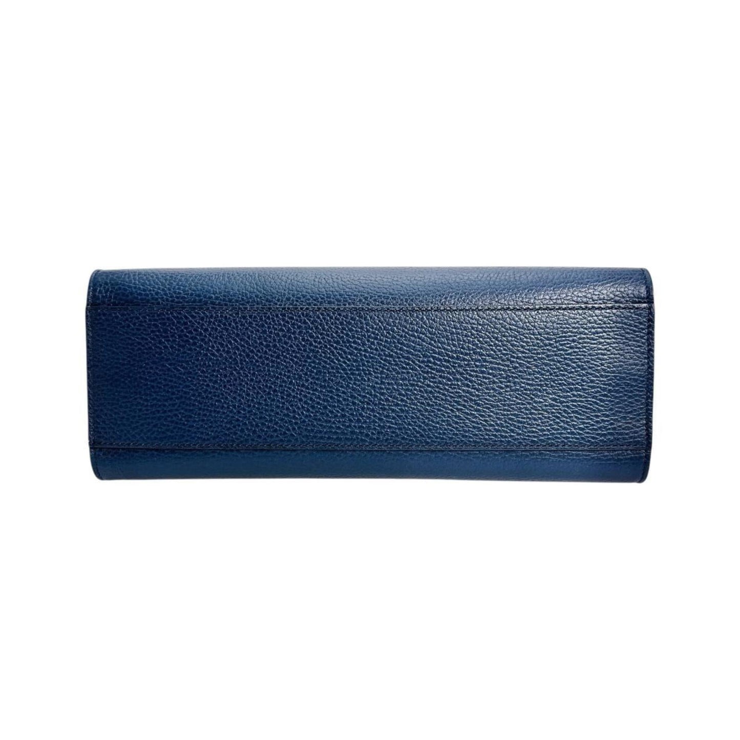 Gucci Blue Bamboo Leather Handbag