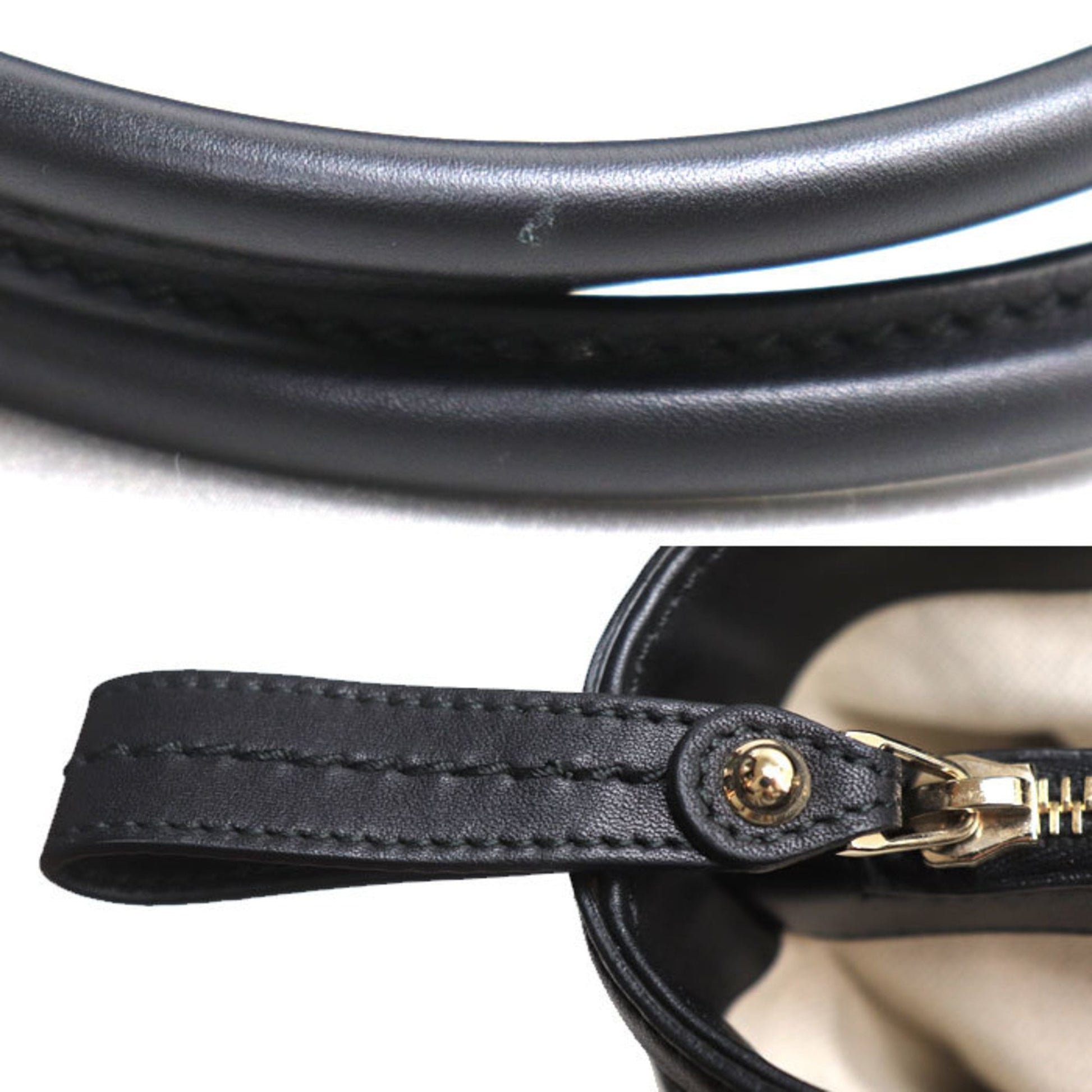 Gucci Black Leather Tote Bag