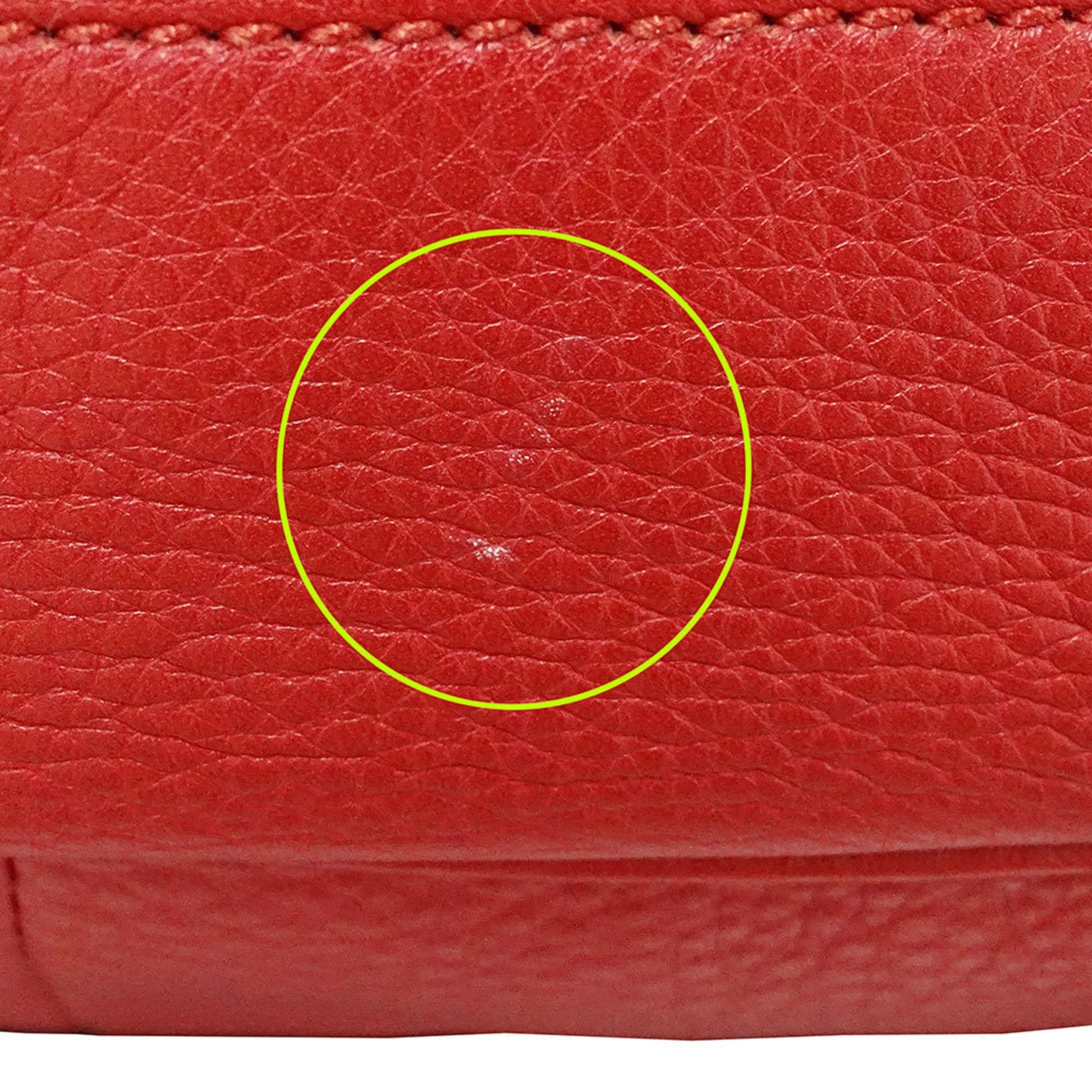Gucci Red Color Leather Handbag Shoulder Bag