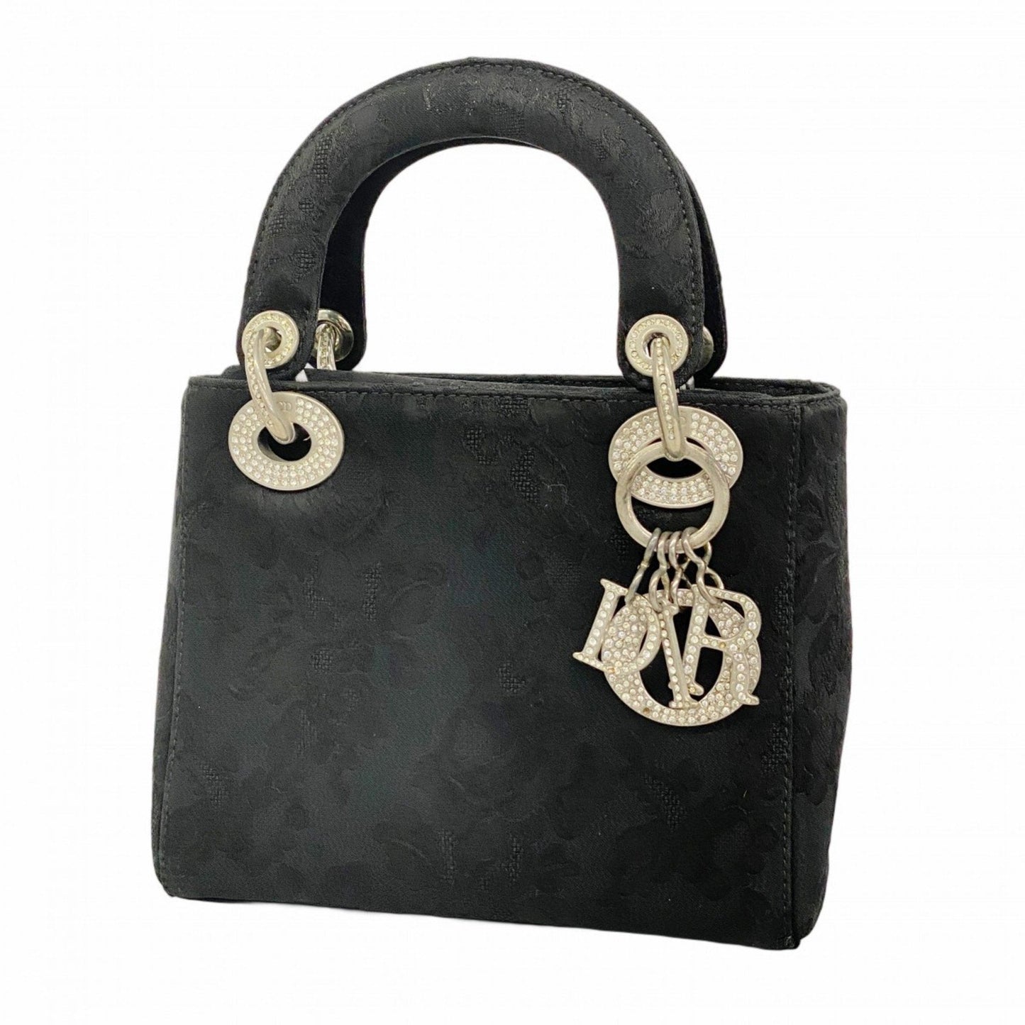 Dior Handbag Christian Canvas Nylon Black