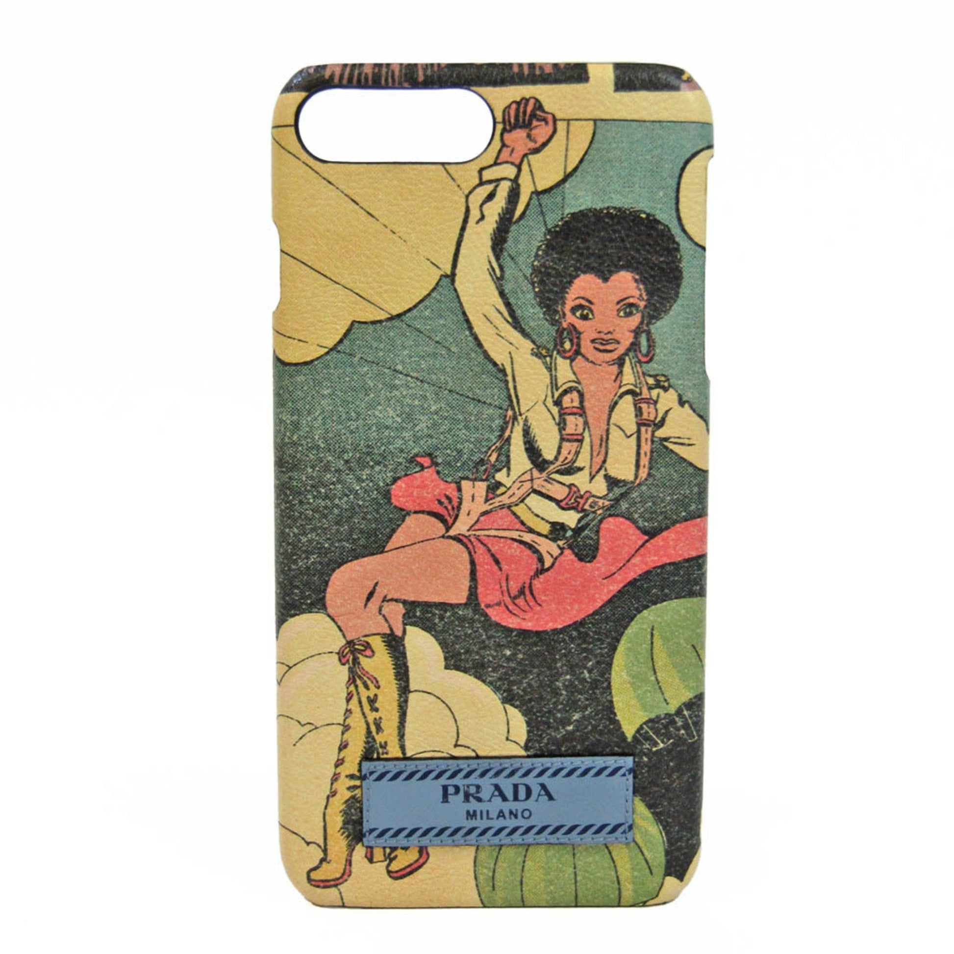 Prada Phone Bumper For Iphone Plus Multi Color Comic Leather Travel Bag