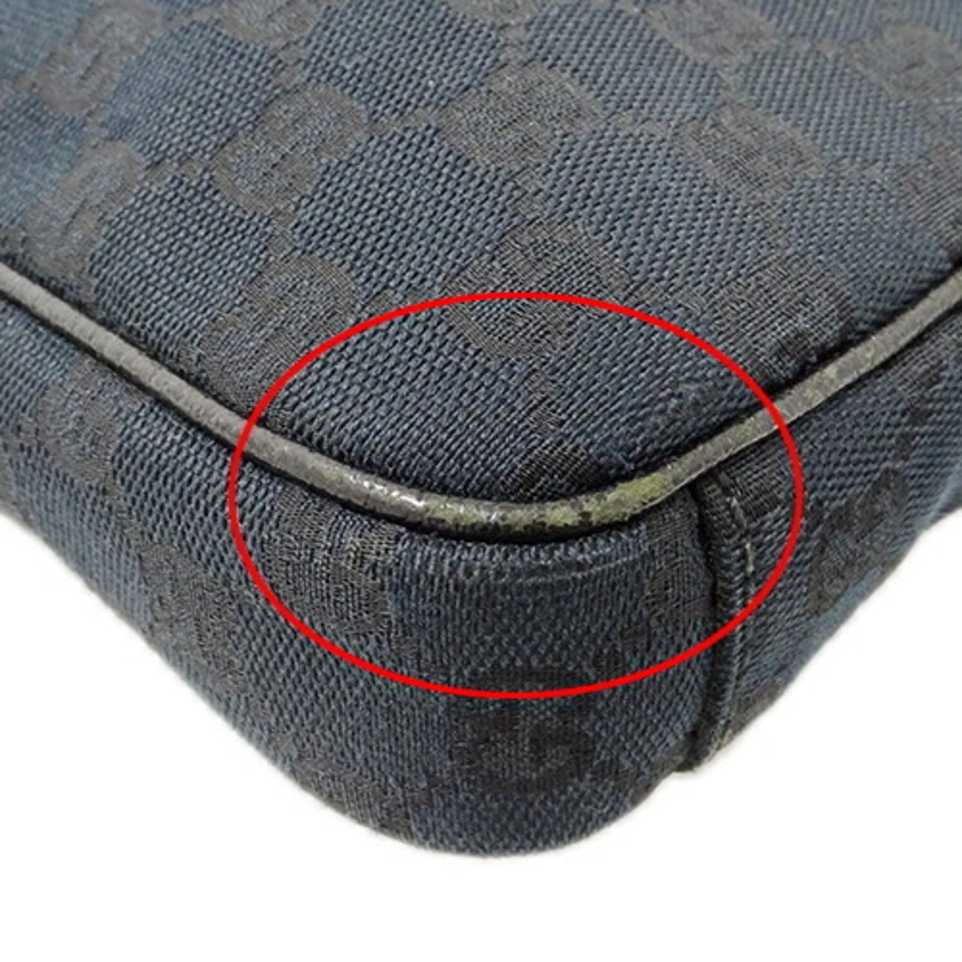 Gucci Black Gg Canvas Shoulder Bag