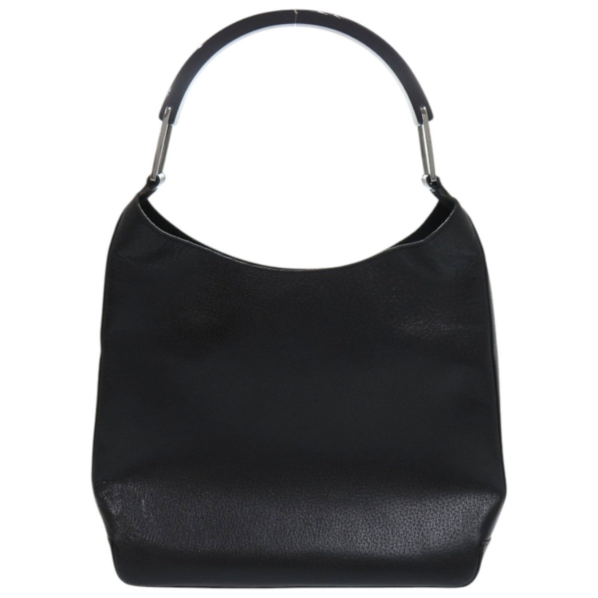 Gucci Black Suede Plastic Leather Shoulder Bag