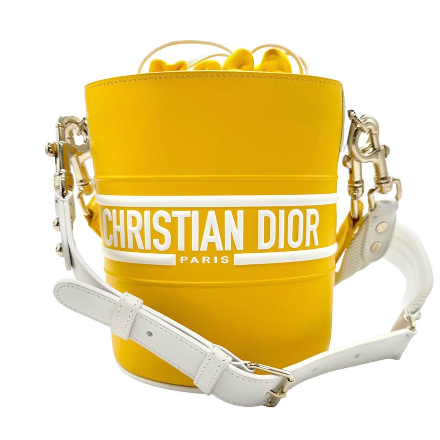 Dior Handbag Christian Shoulder Bag 2 Leather Yellow