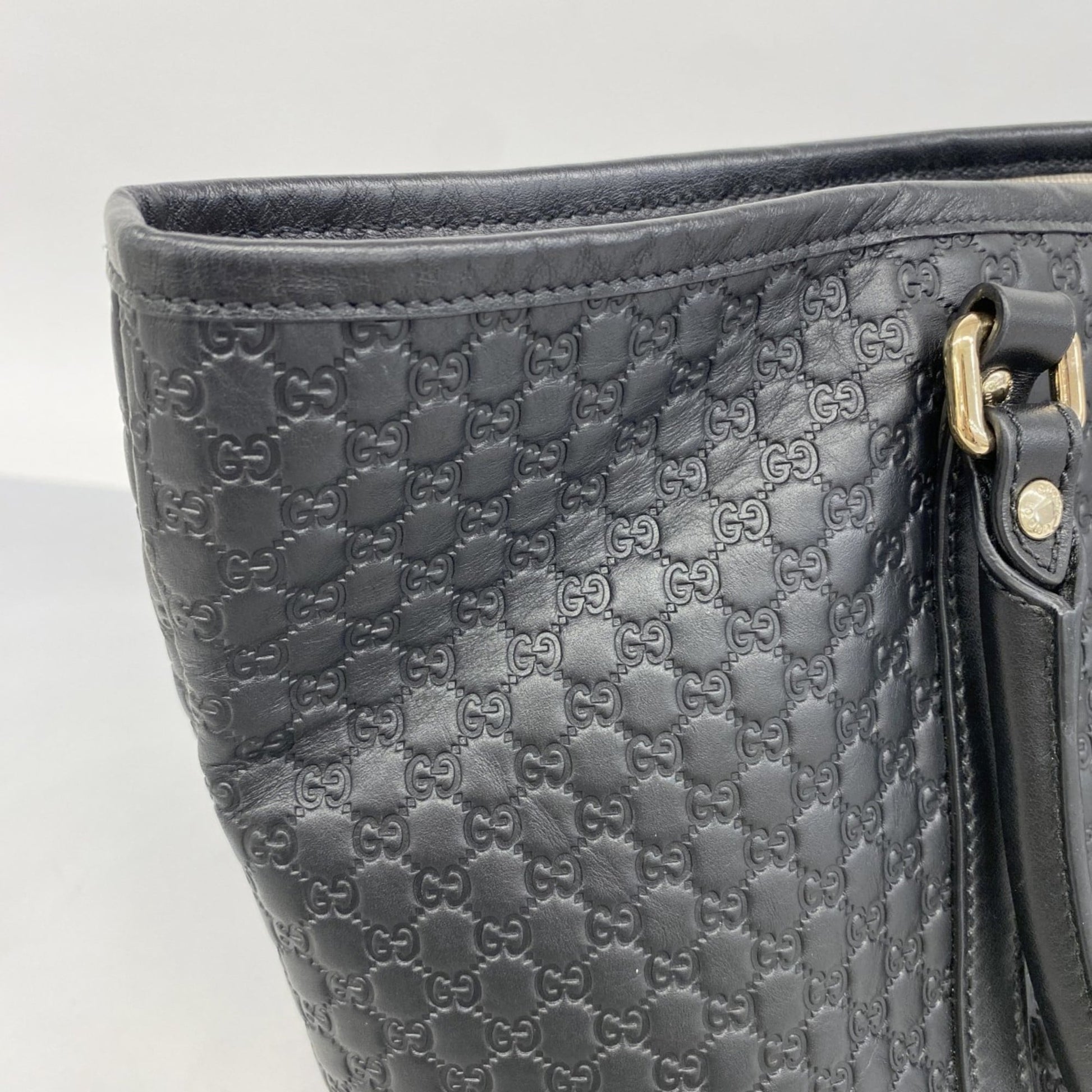 Gucci Black Leather Tote Bag