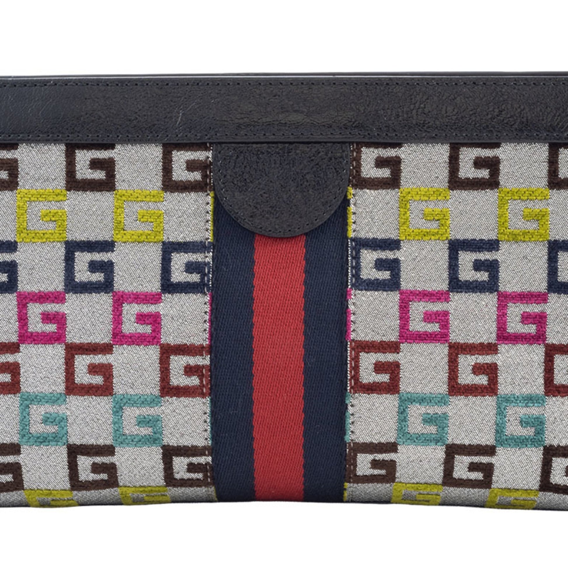 Gucci Multi-Color Canvas Leather Shoulder Bag