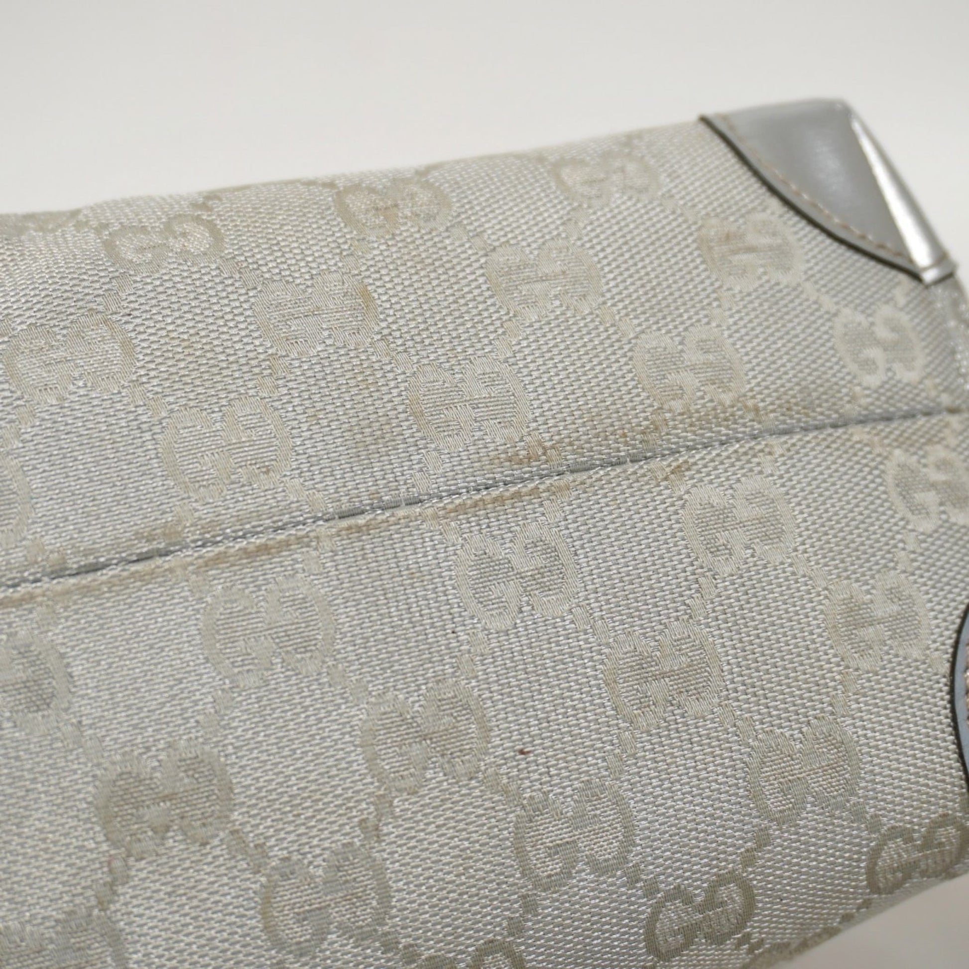 Gucci Silver Canvas Tote Bag