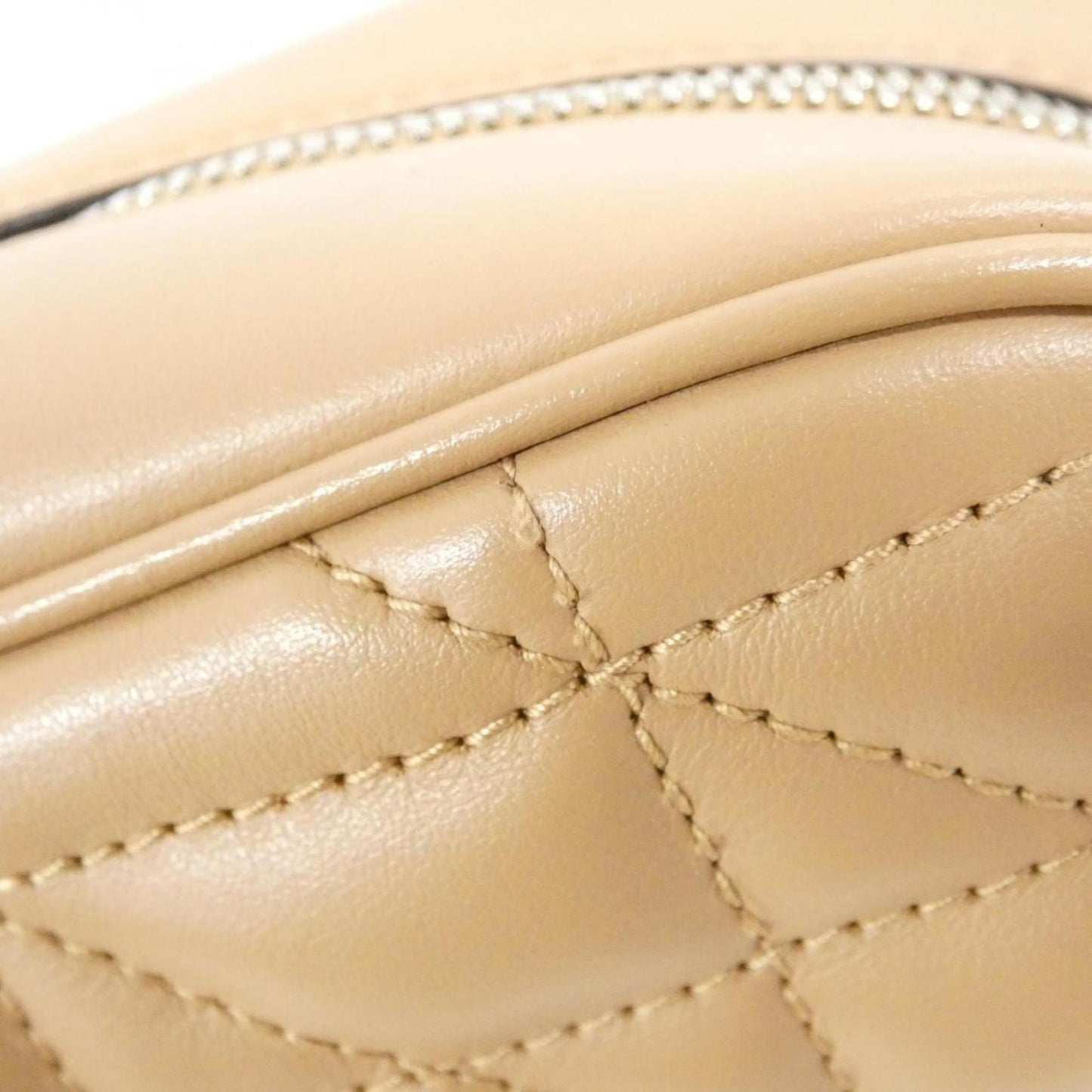 Gucci Gg Marmont Beige Leather Shoulder Bag