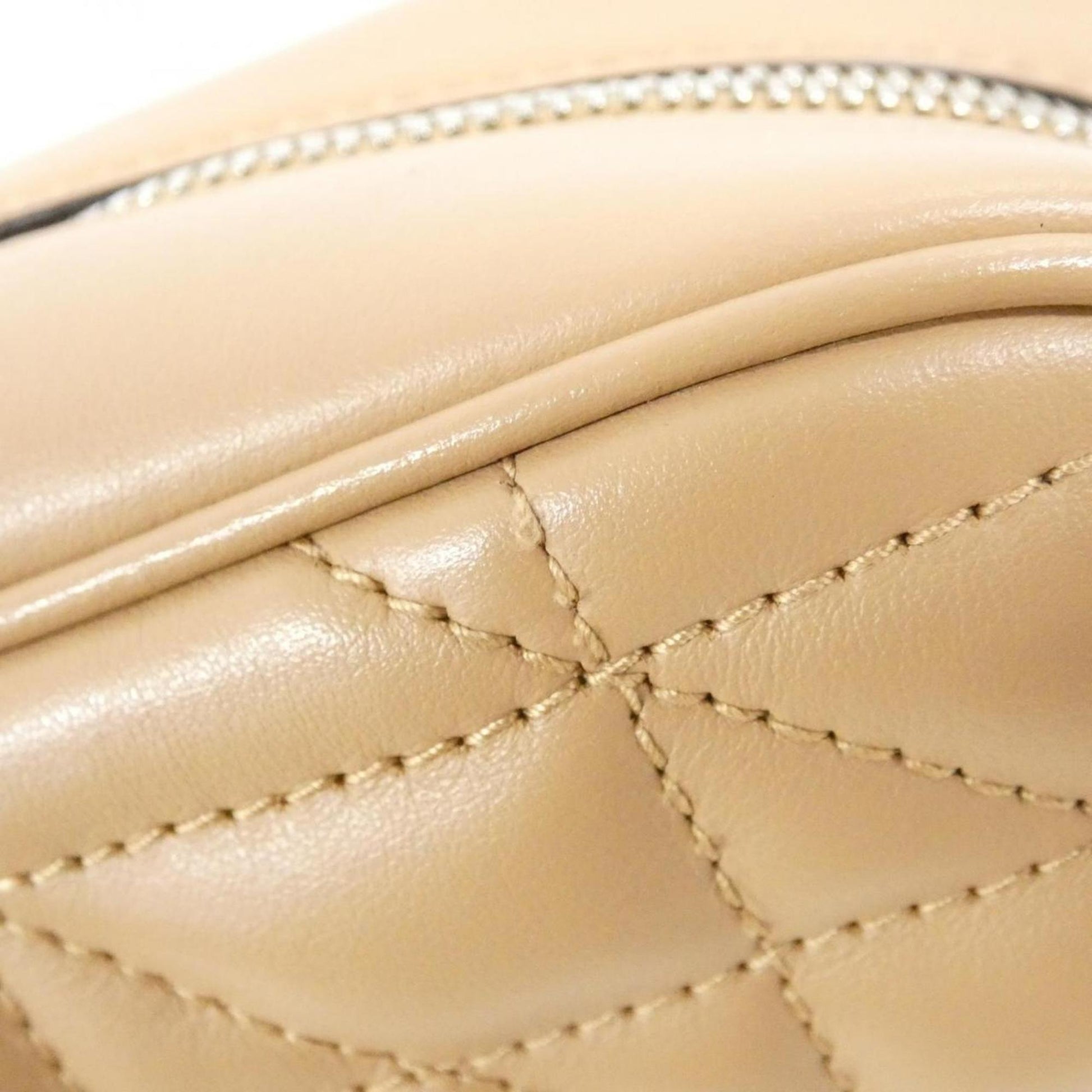 Gucci Gg Marmont Beige Leather Shoulder Bag