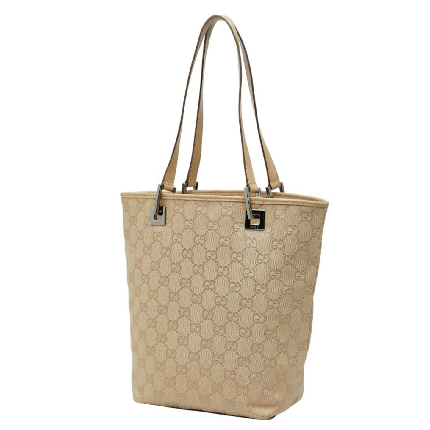 Gucci Beige Canvas Leather Handbag