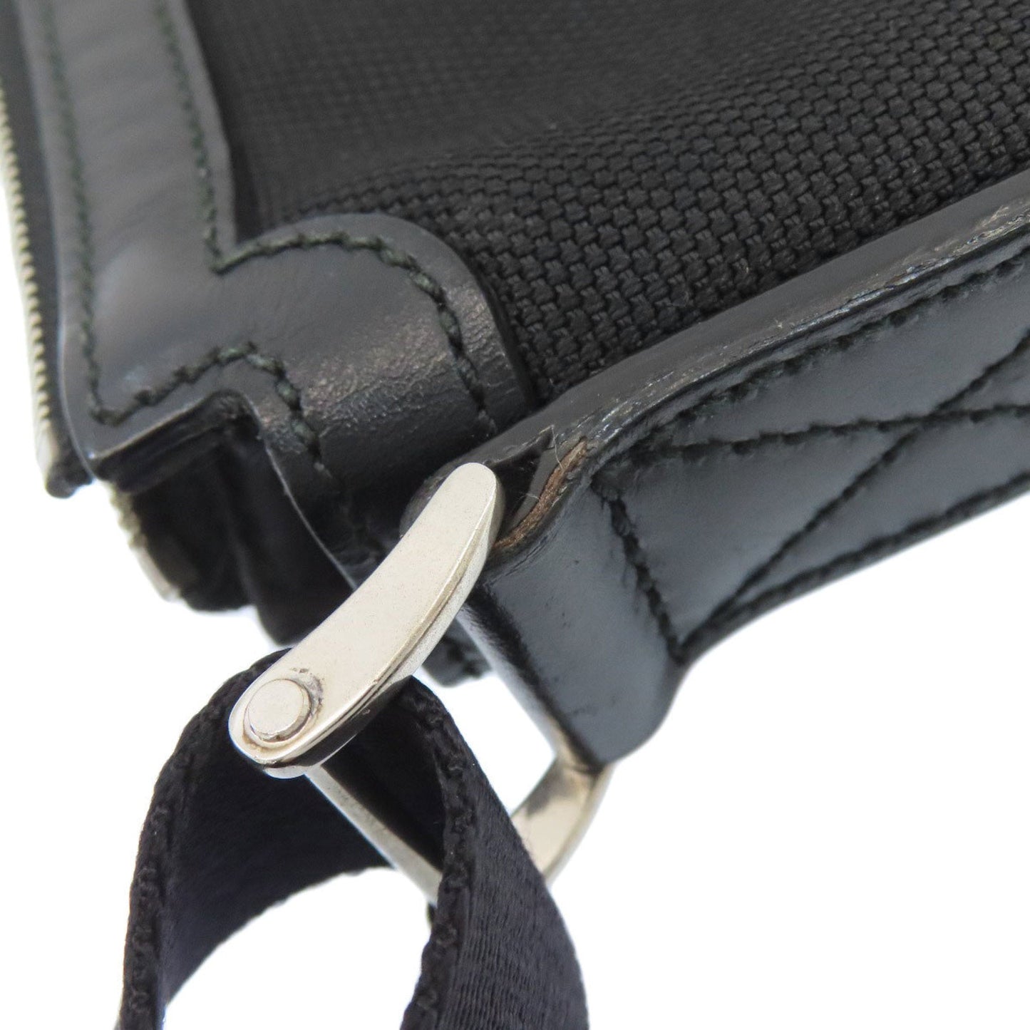 Gucci Sherry Line Black Canvas Shoulder Bag