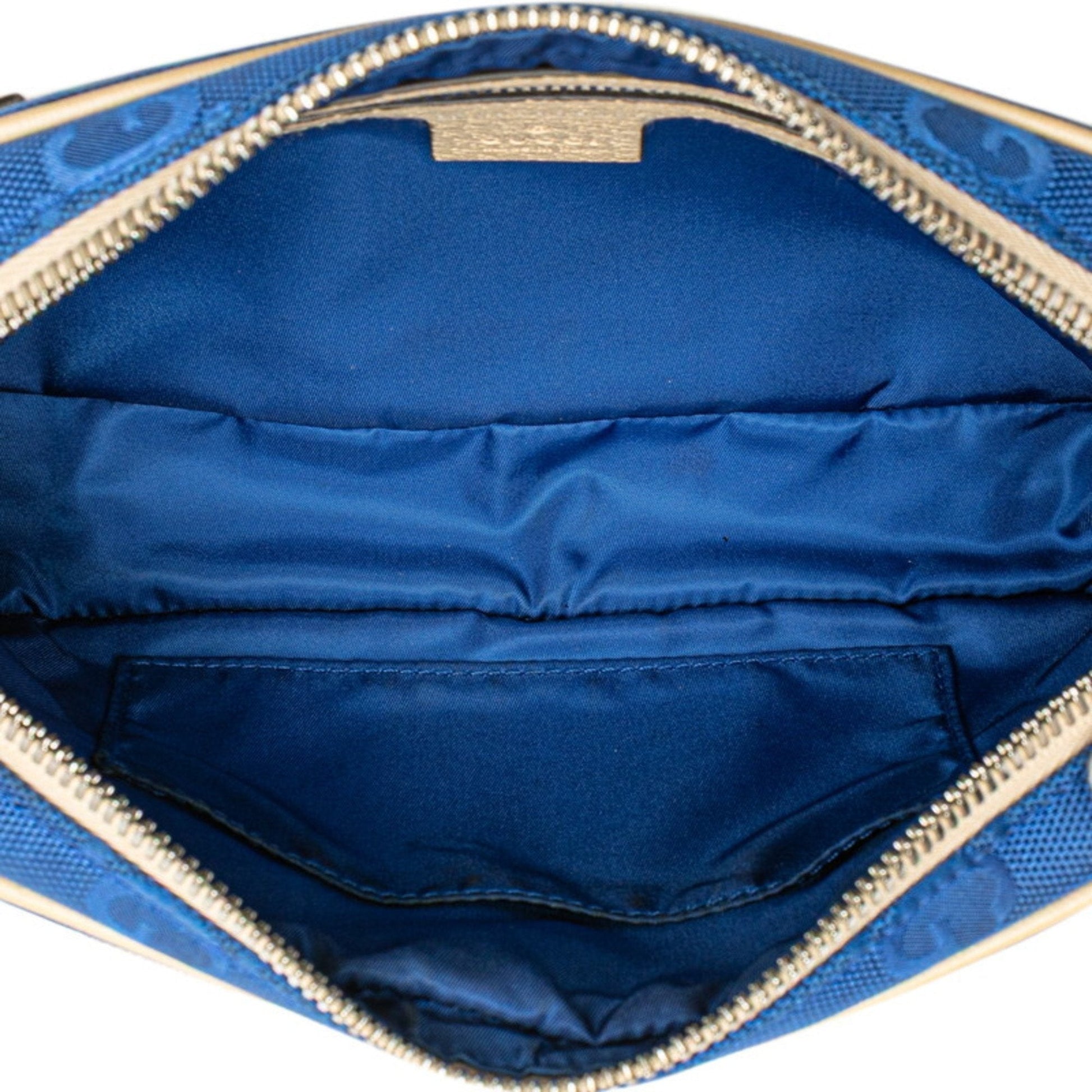 Gucci Beige Blue Nylon Leather Fanny Pack