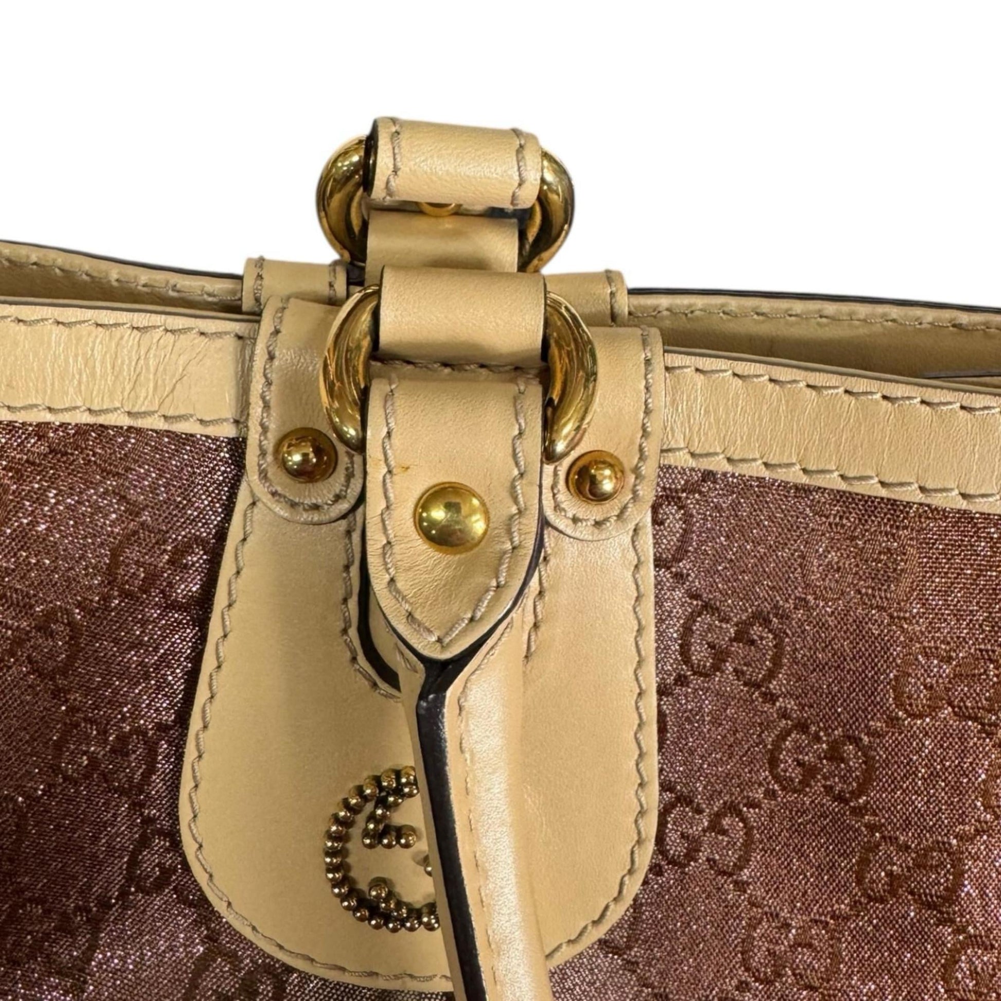 Gucci Beige Gg Canvas Handbag