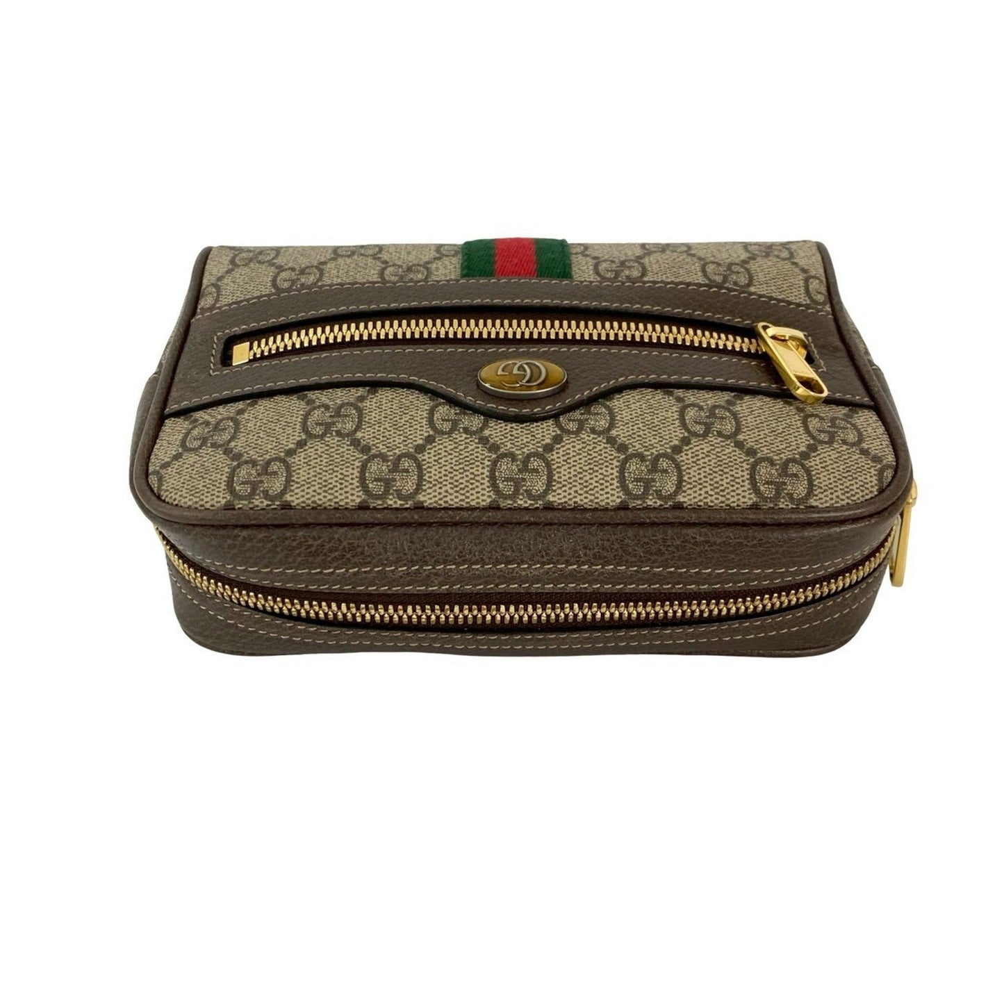 Gucci Brown Green Red Color Leather Pvc Shoulder Bag Sling Bag