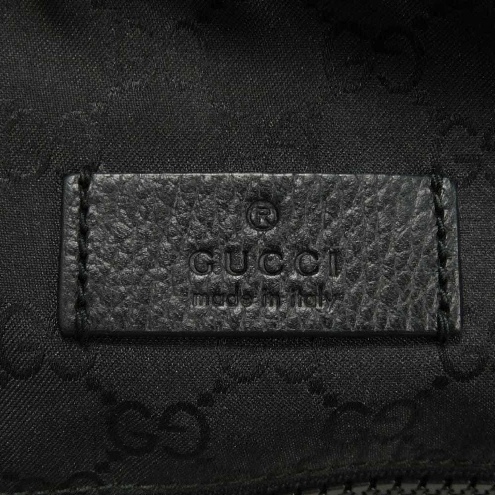 Gucci Black Nylon Gg Canvas Leather Messenger Bag Shoulder Bag