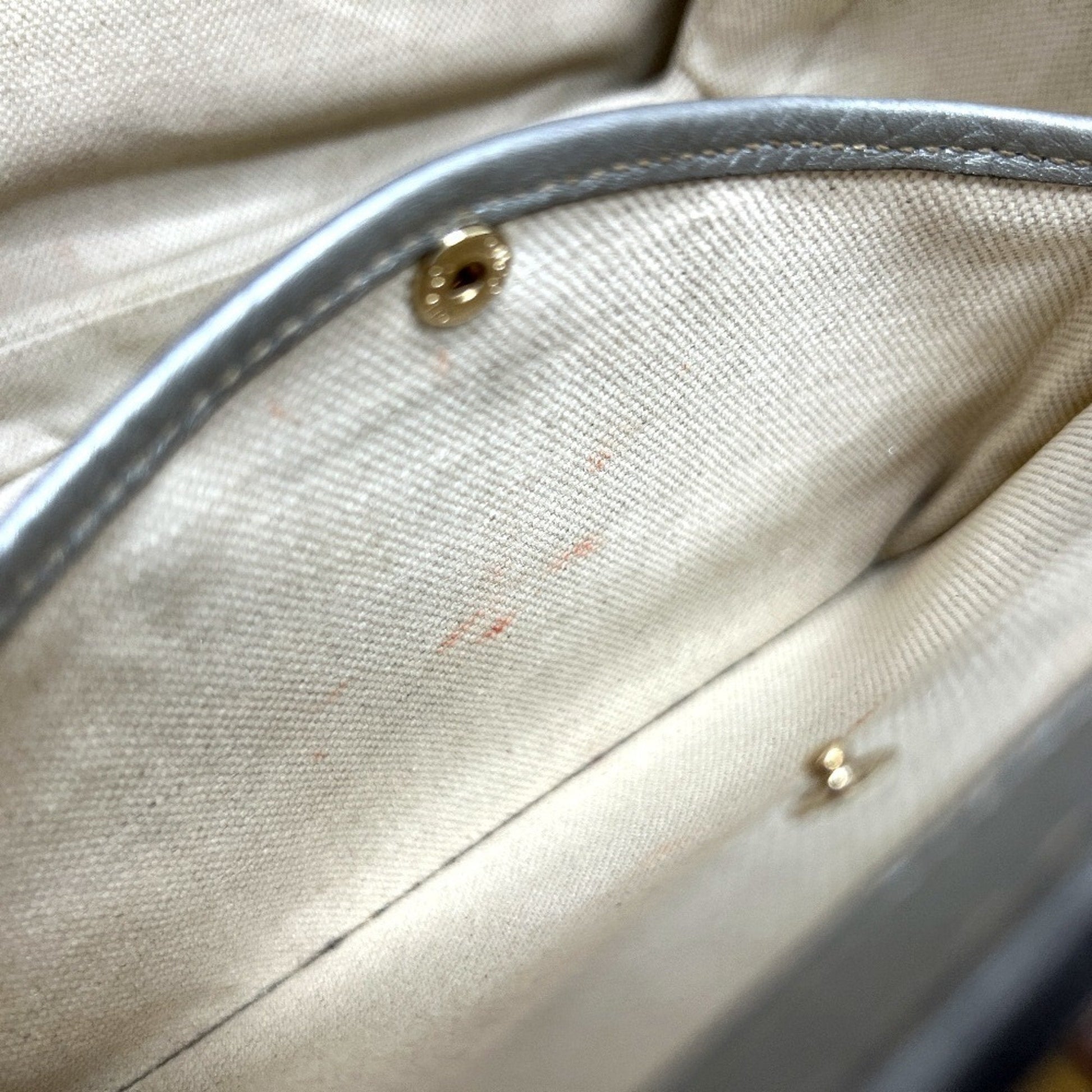 Gucci Silver Leather Handbag