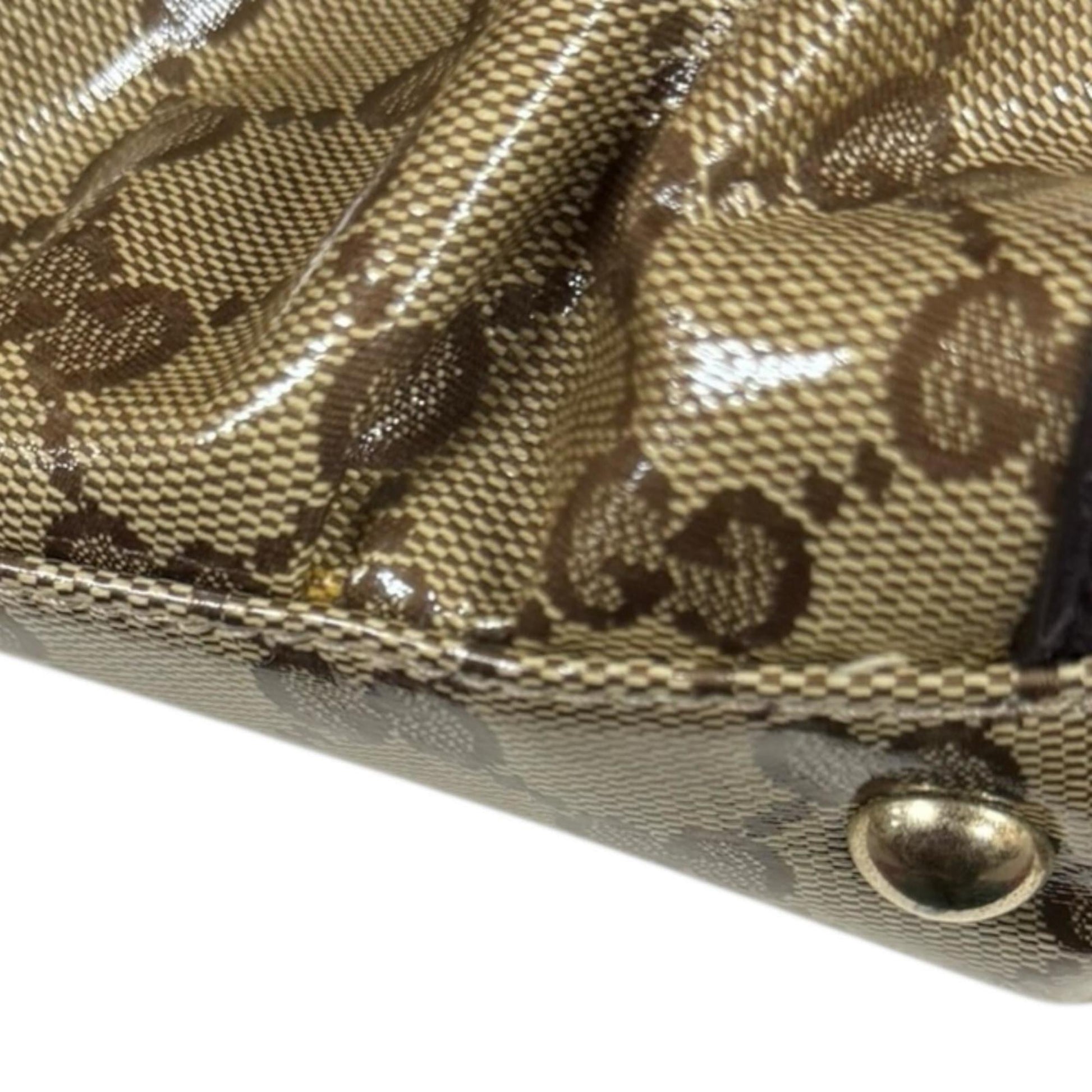 Gucci Brown Pvc Coated Canvas Tote Bag