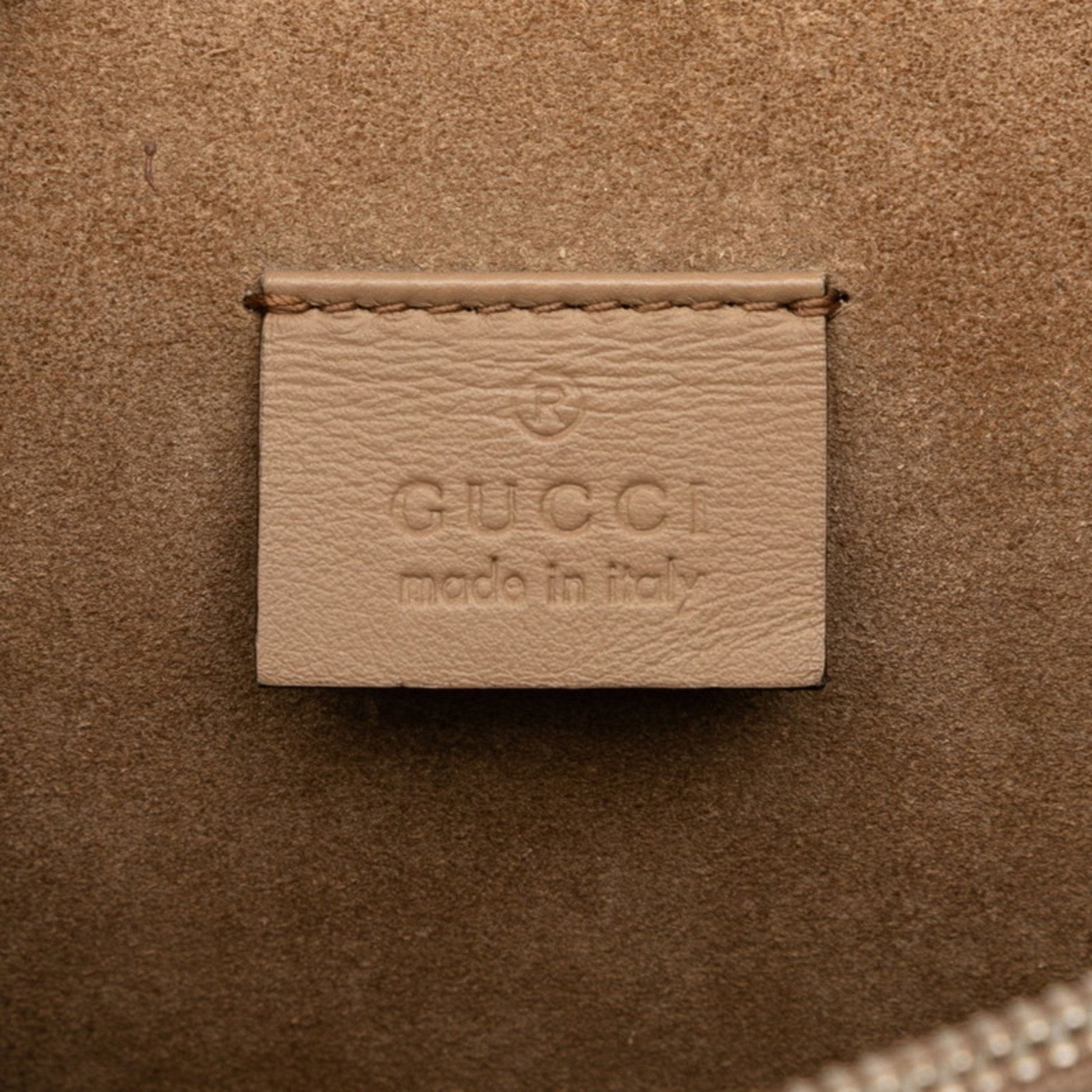 Gucci Beige Multi-Color Pvc Suede Handbag Shoulder Bag