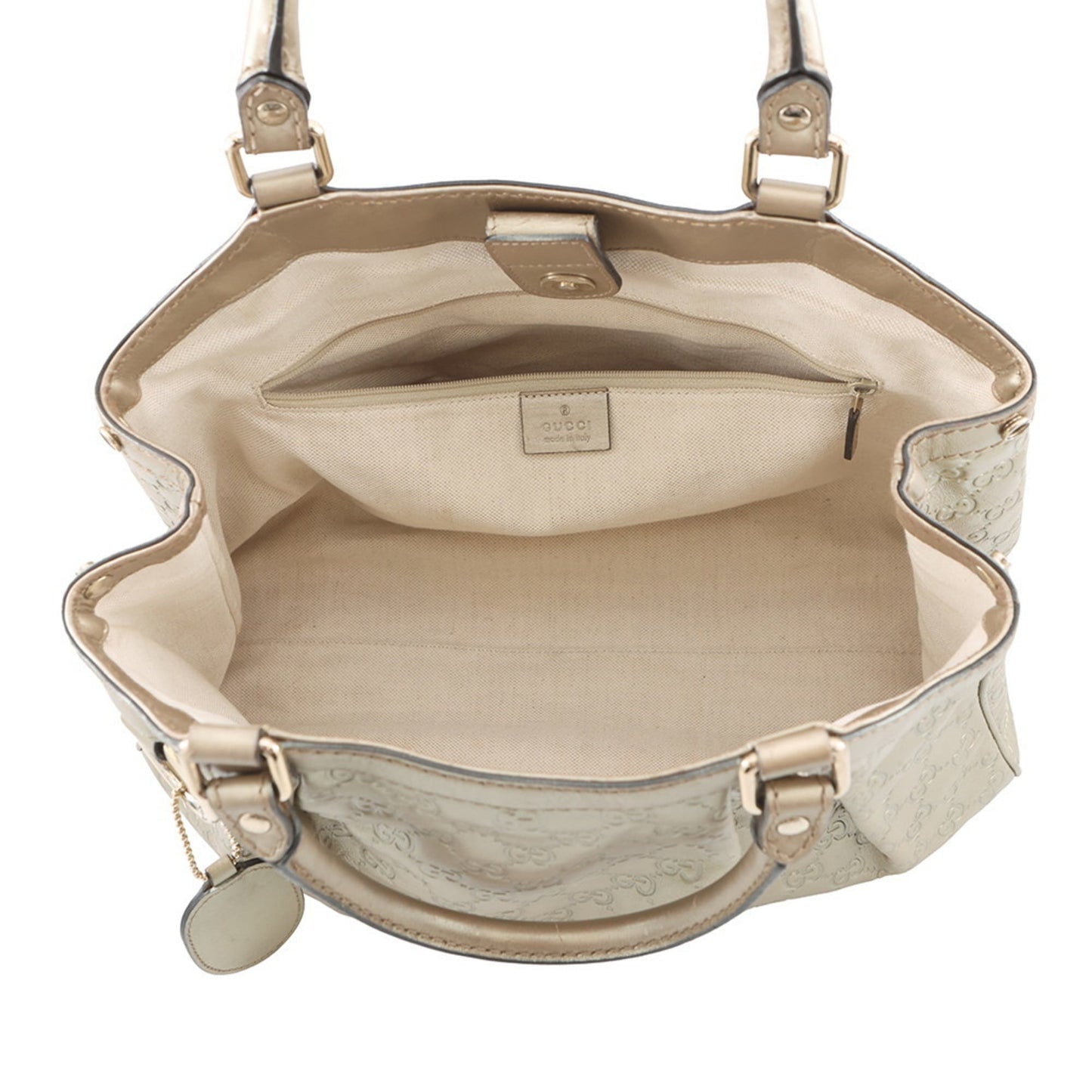 Gucci Sukey Beige Gold Leather Handbag