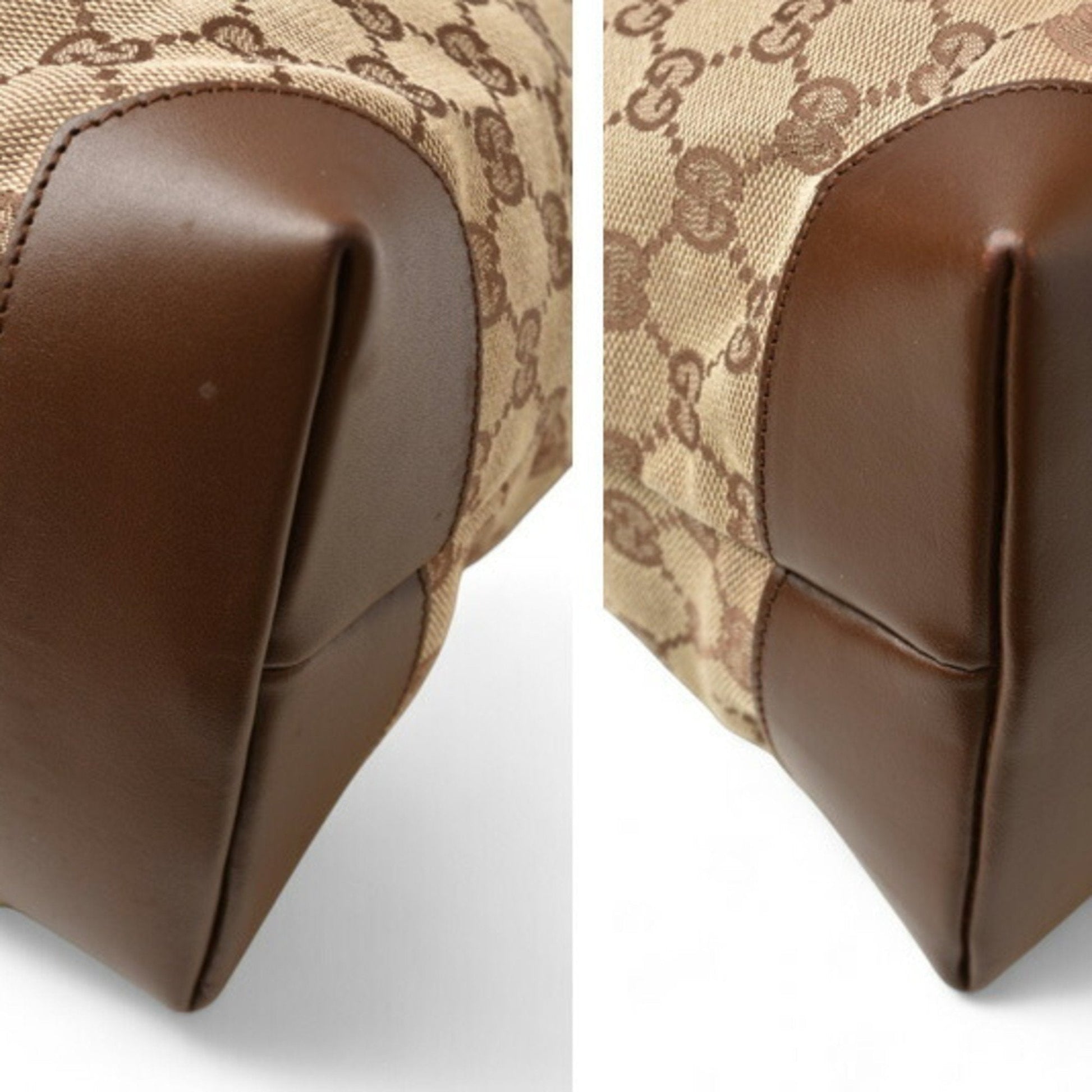 Gucci Brown Gg Beige Gg Canvas Tote Bag