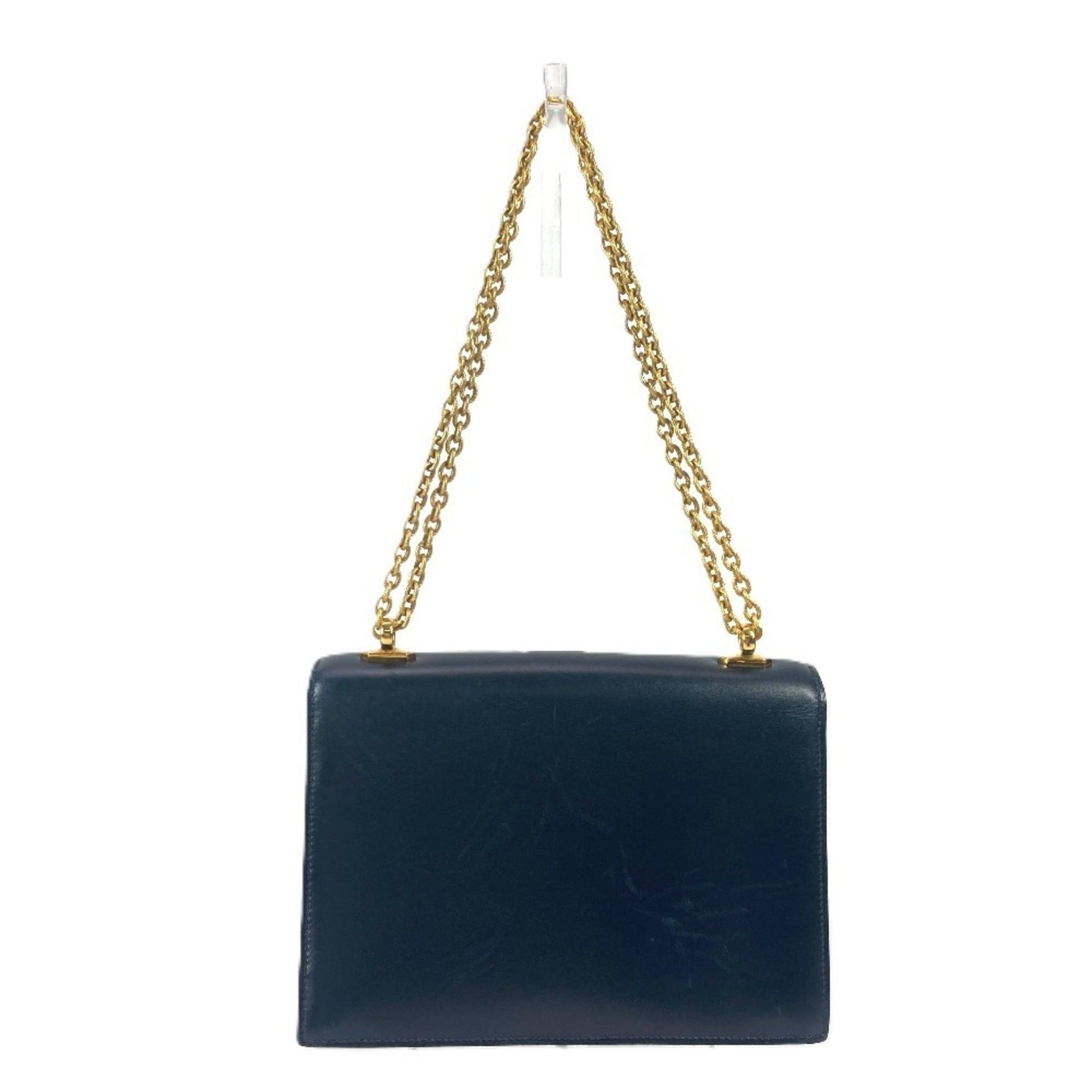 Hermes Box Calf Shoulder Bag Leather Calf Leather Navy