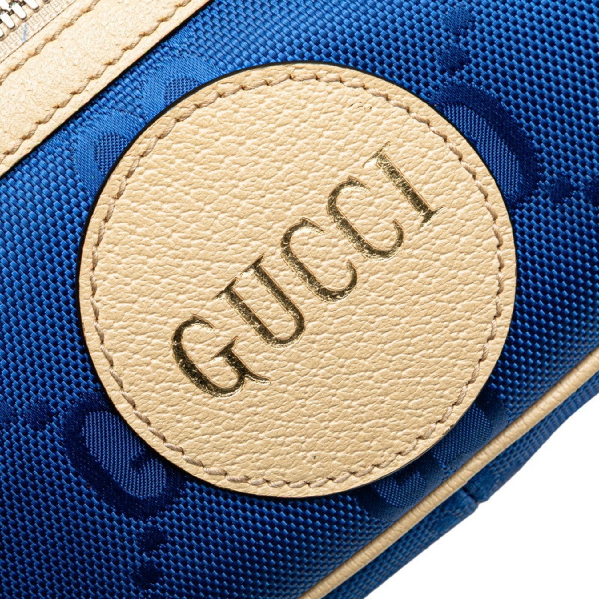 Gucci Beige Blue Nylon Leather Fanny Pack