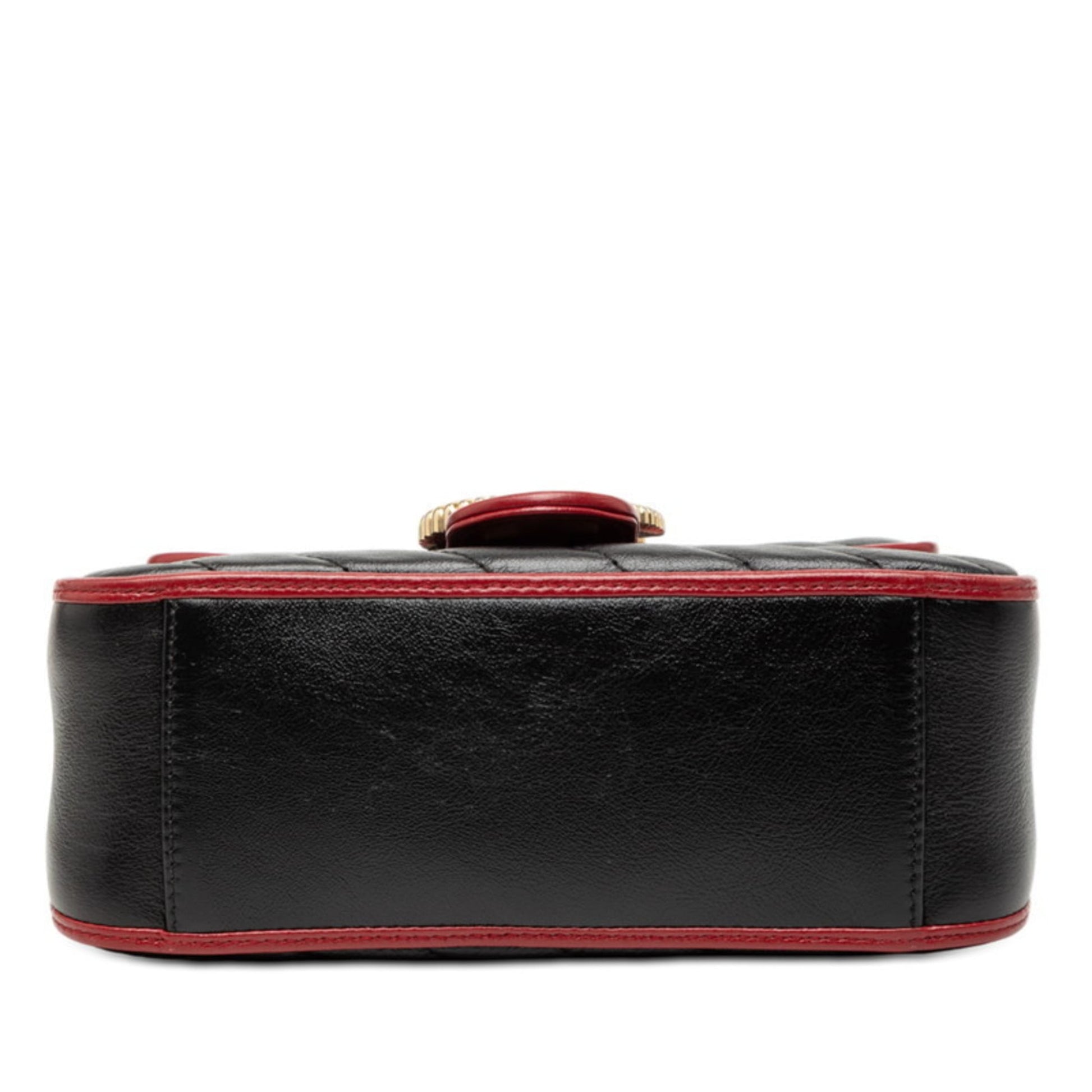 Gucci Black Red Color Leather Shoulder Bag