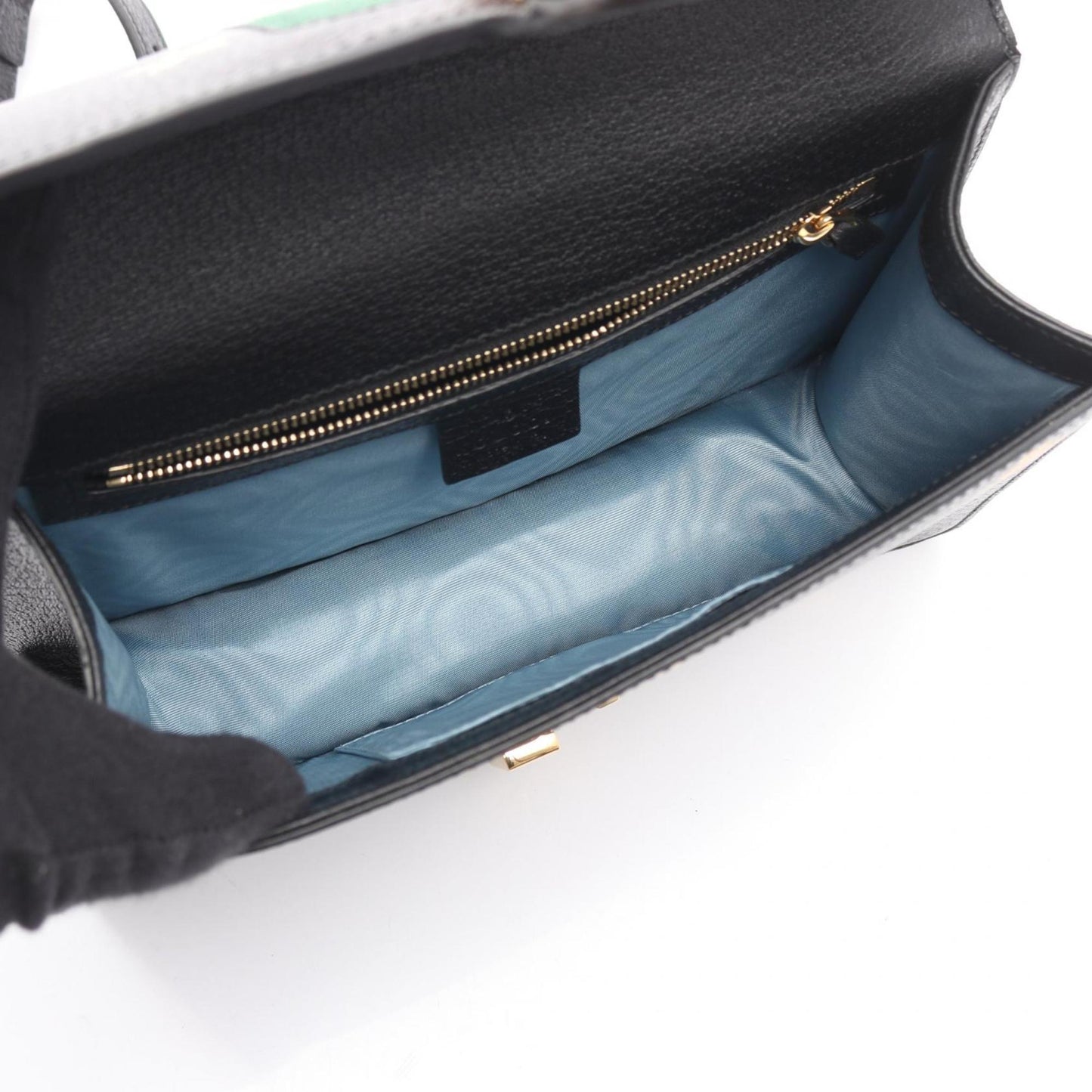 Gucci Black Gold Leather Shoulder Bag