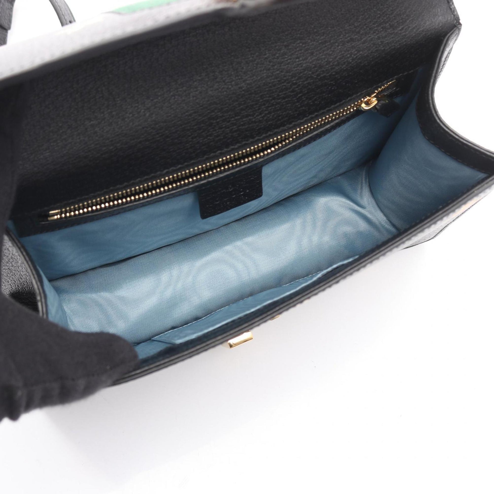 Gucci Black Gold Leather Shoulder Bag