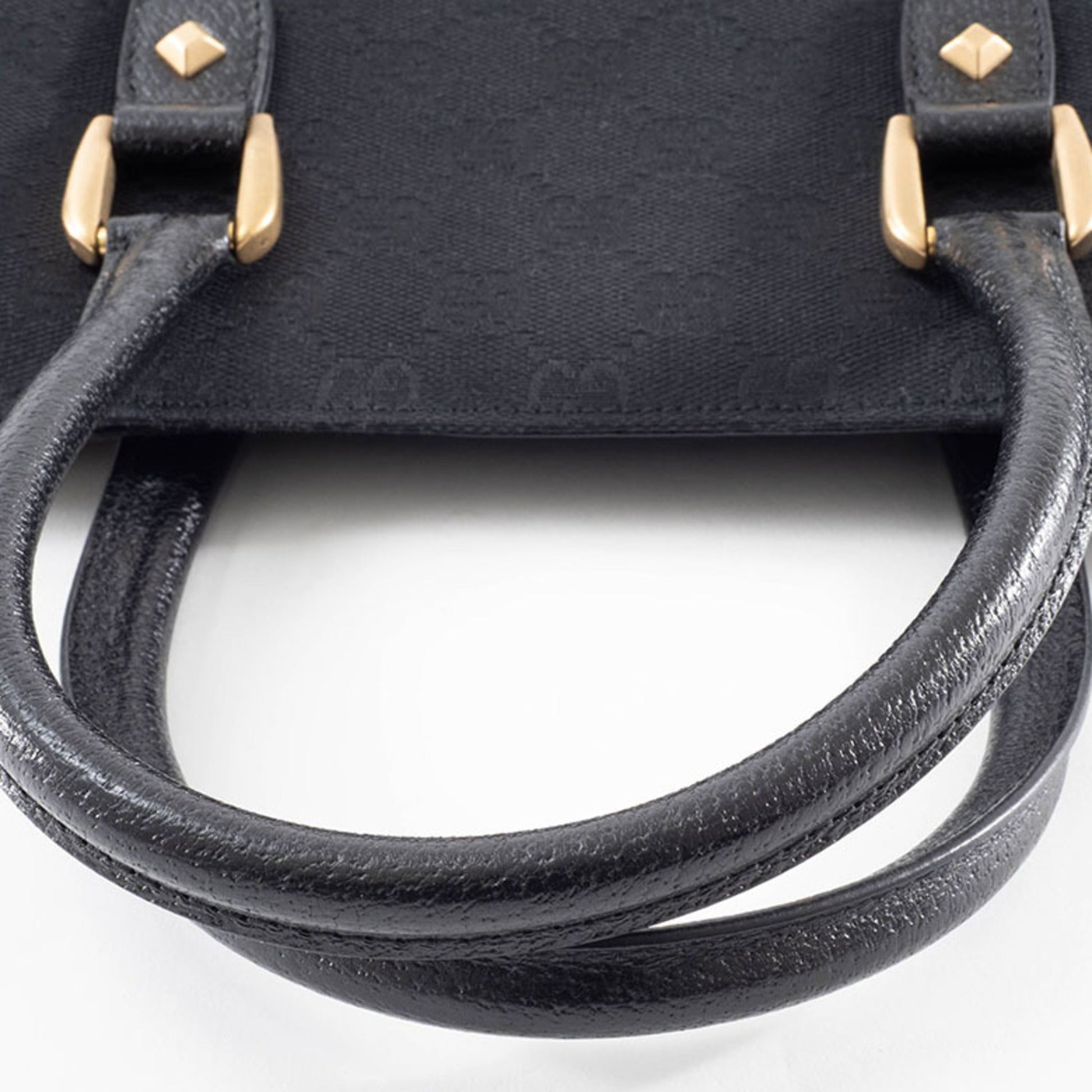 Gucci Gg Canvas Black Gg Canvas Leather Tote Bag