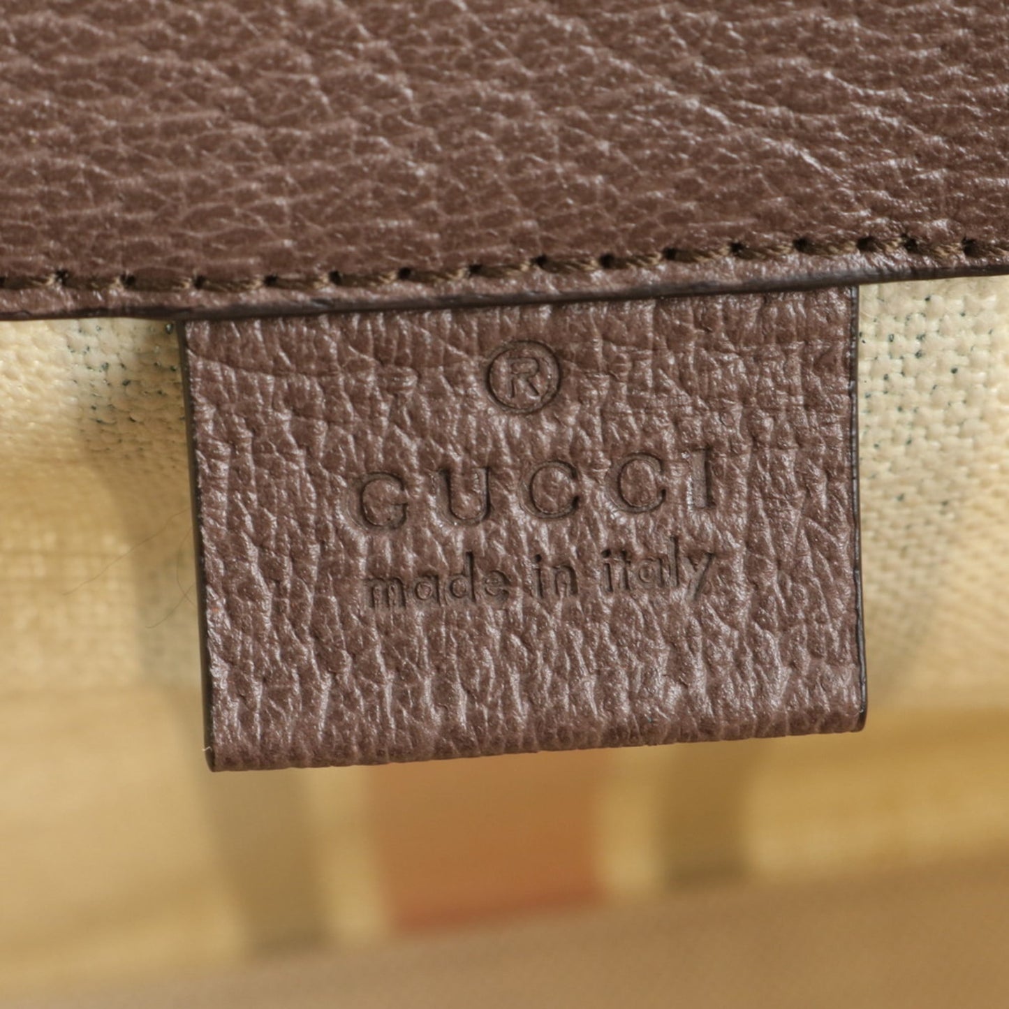 Gucci Ivory Leather Canvas Tote Bag