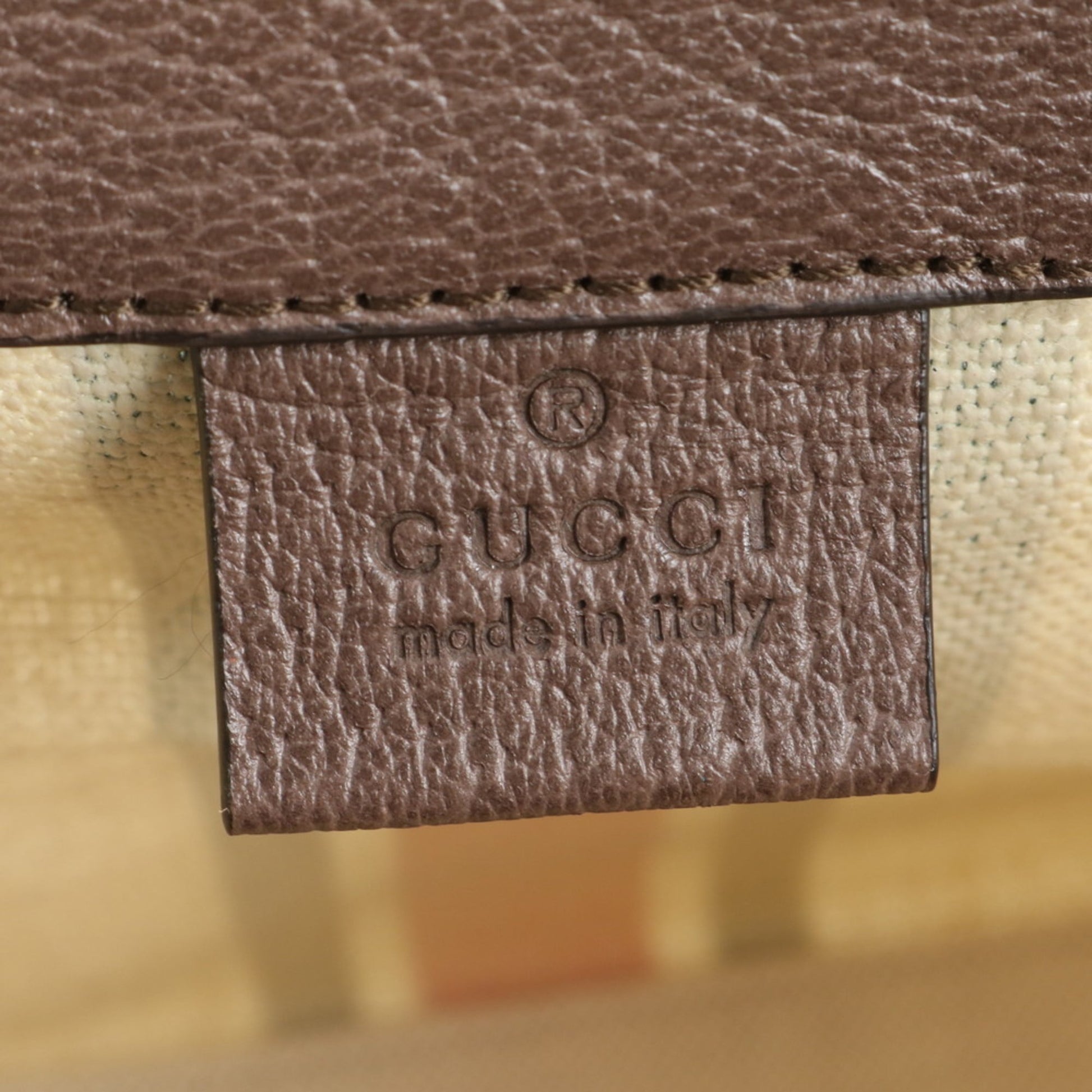 Gucci Ivory Leather Canvas Tote Bag