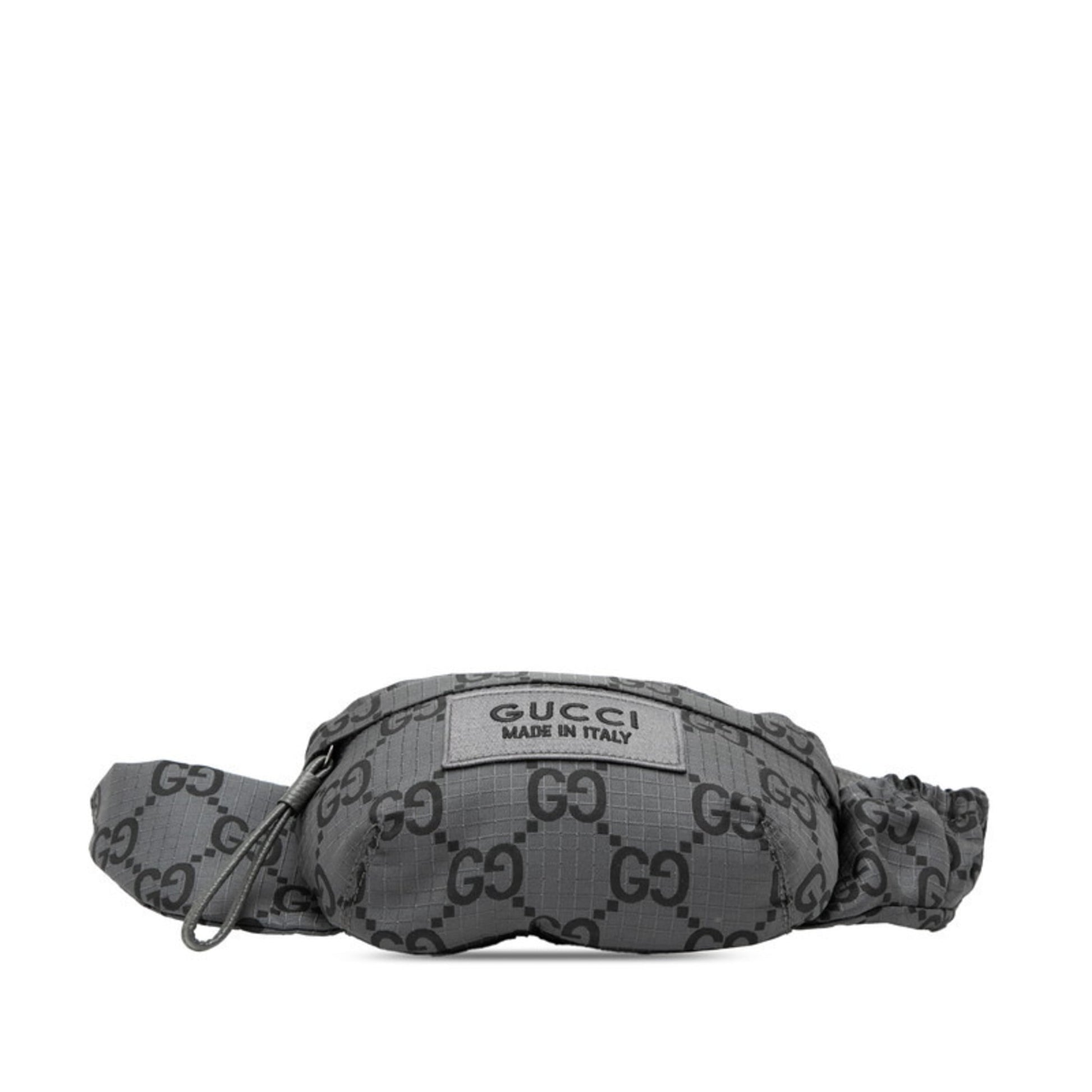 Gucci Gray Nylon Leather Fanny Pack