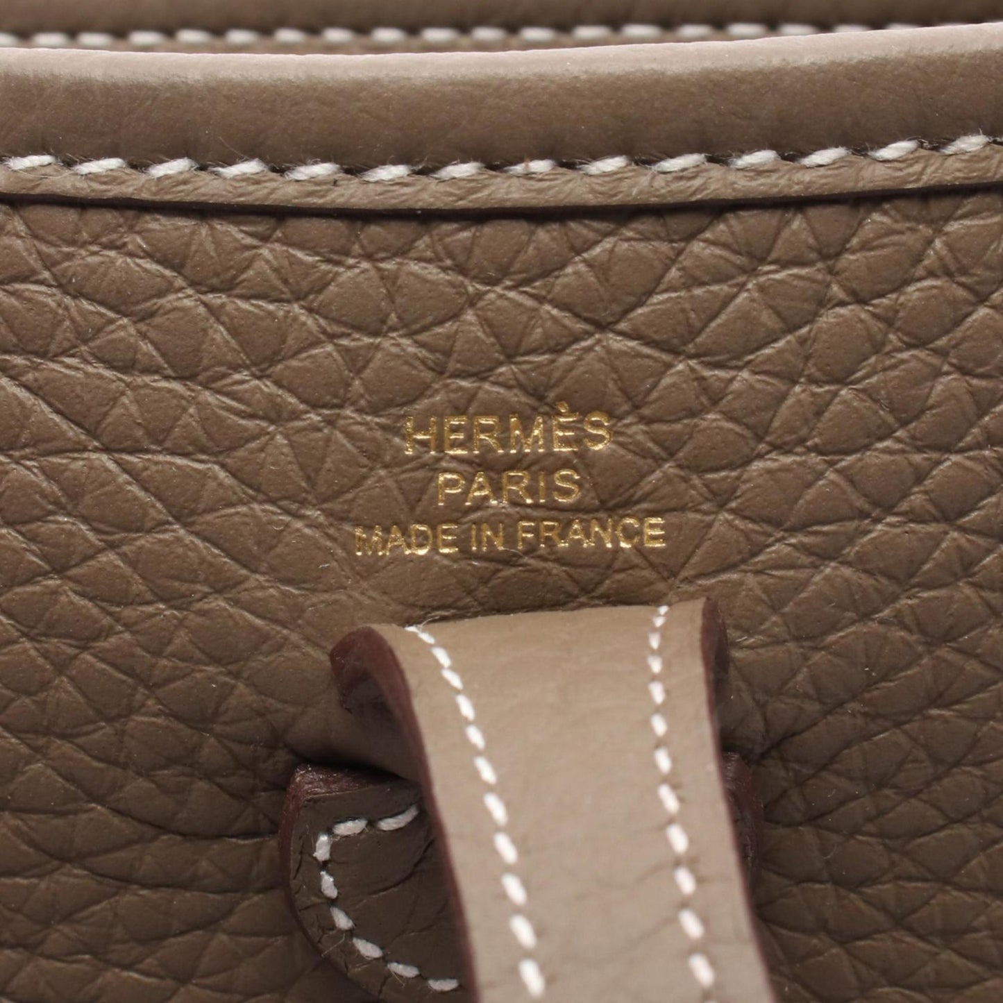 Hermes Taurillon Clemence Shoulder Bag Leather Brown