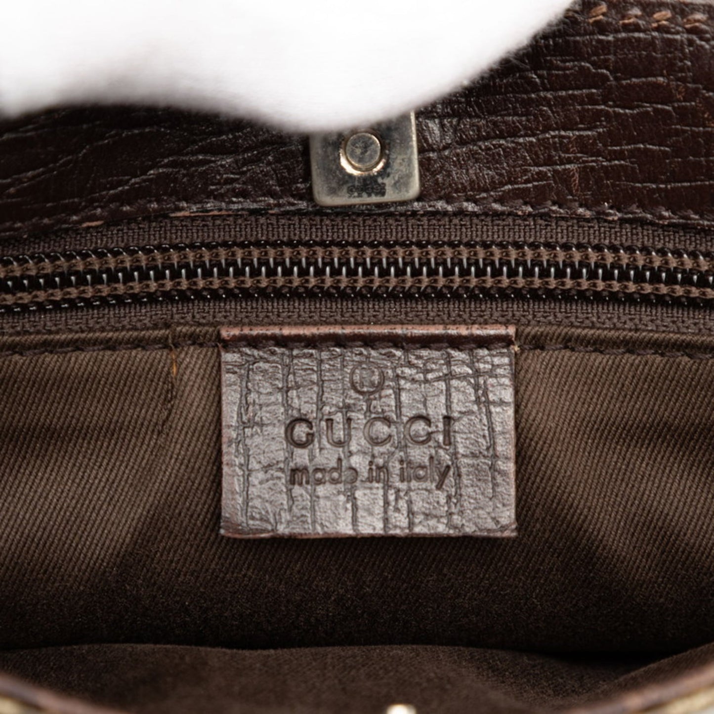 Gucci Beige Brown Pvc Leather Handbag Tote Bag