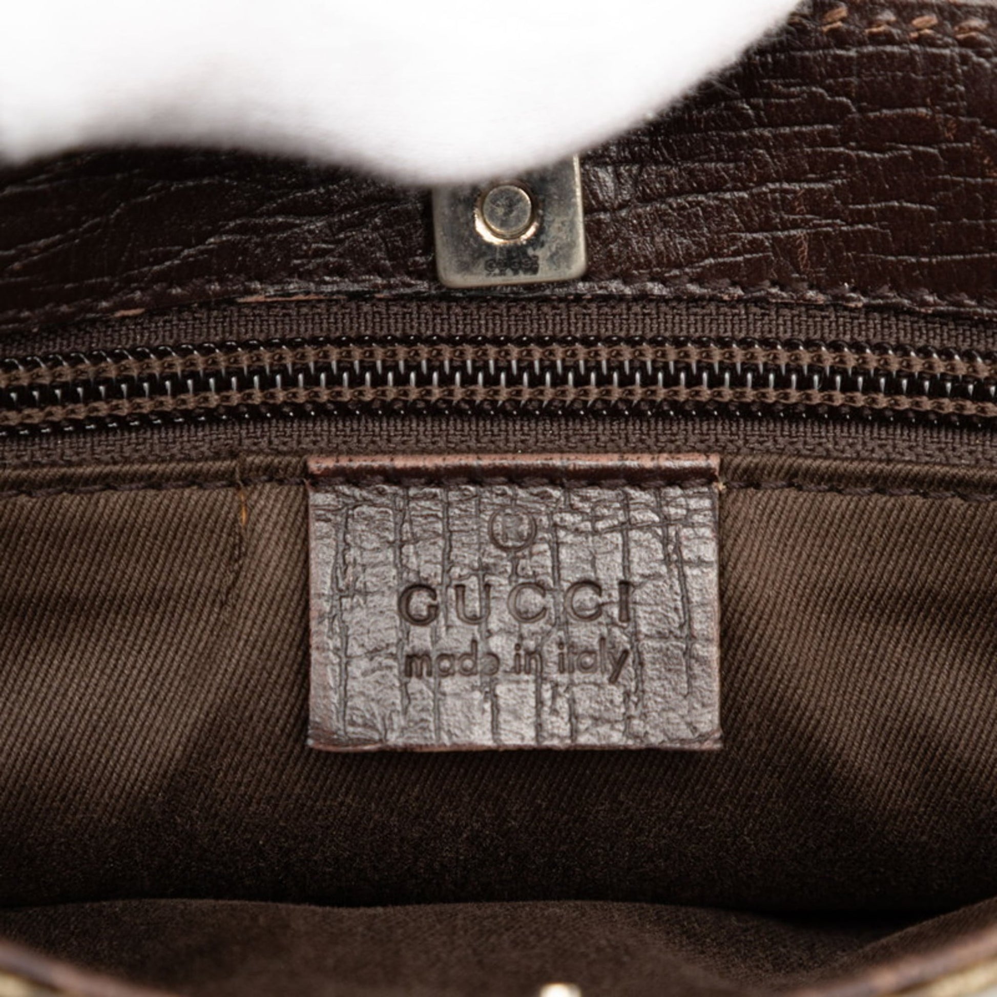 Gucci Beige Brown Pvc Leather Handbag Tote Bag