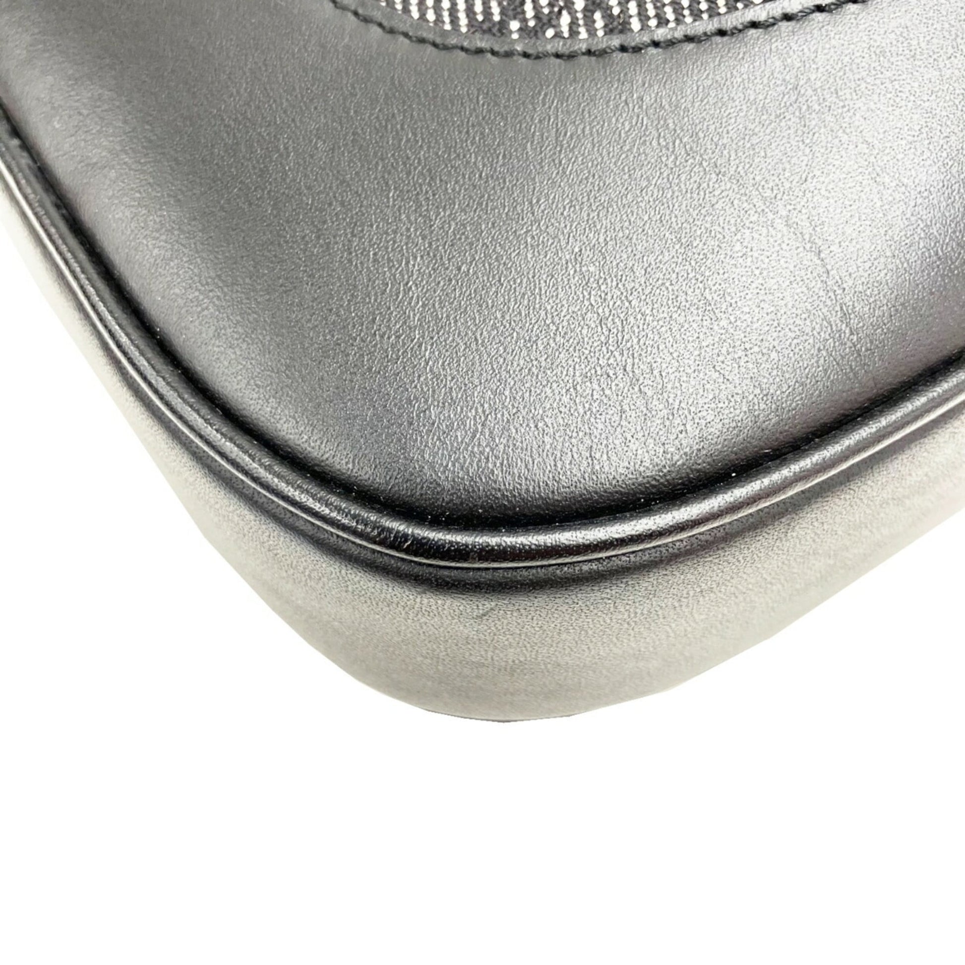 Gucci Black Canvas Leather Handbag