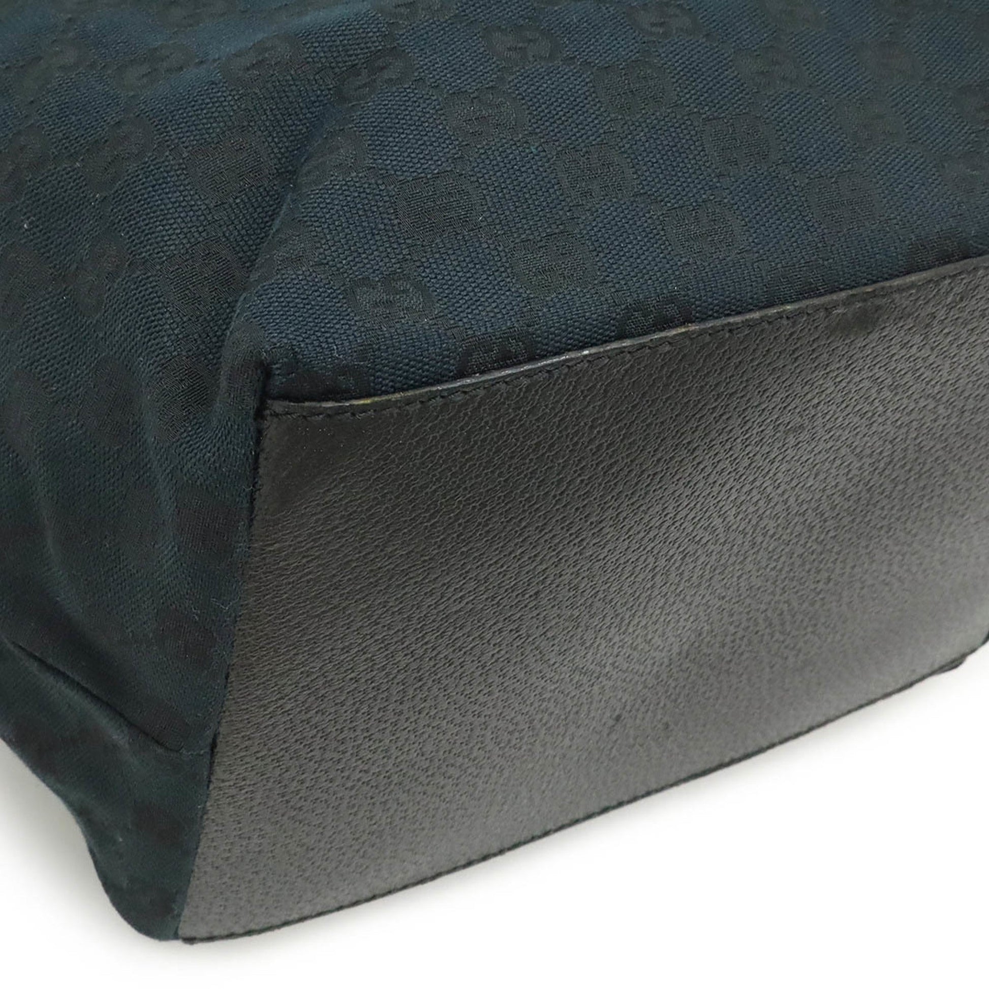 Gucci Black Green Red Color Canvas Leather Shoulder Bag Tote Bag