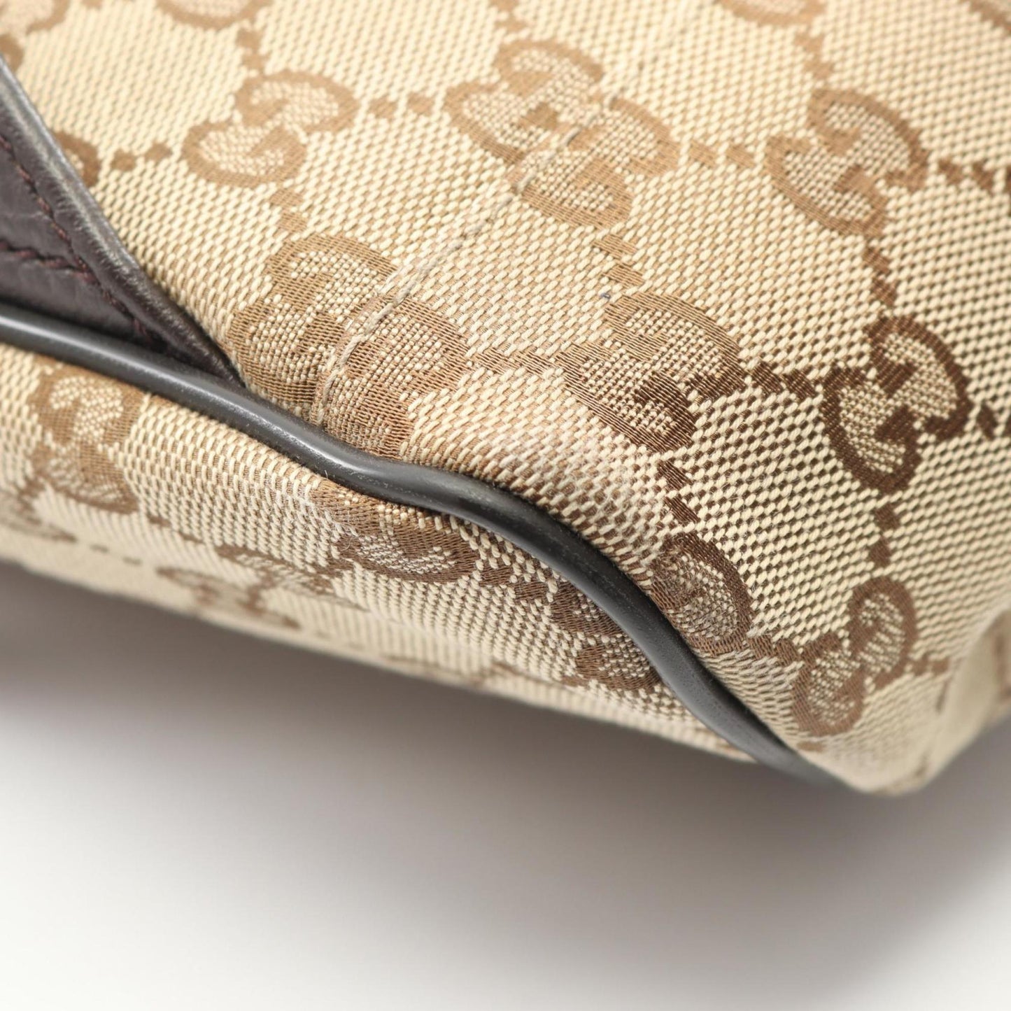 Gucci Beige Brown Canvas Leather Backpack