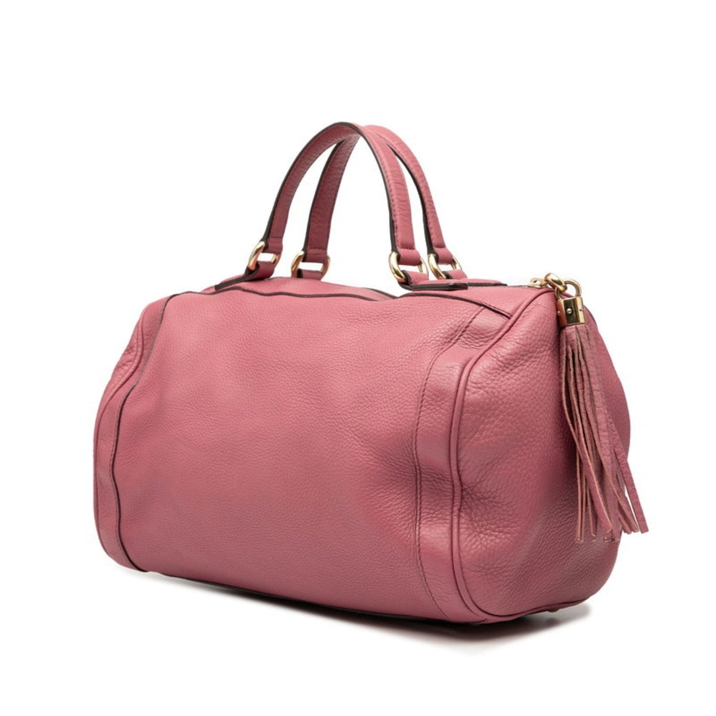 Gucci Pink Leather Boston Bag Handbag