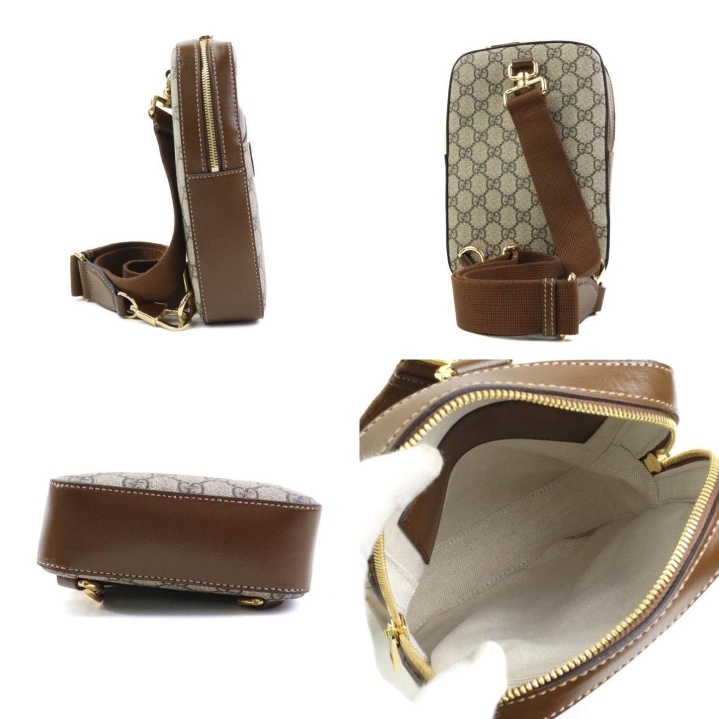 Gucci Brown Gg Supreme Sling Bag