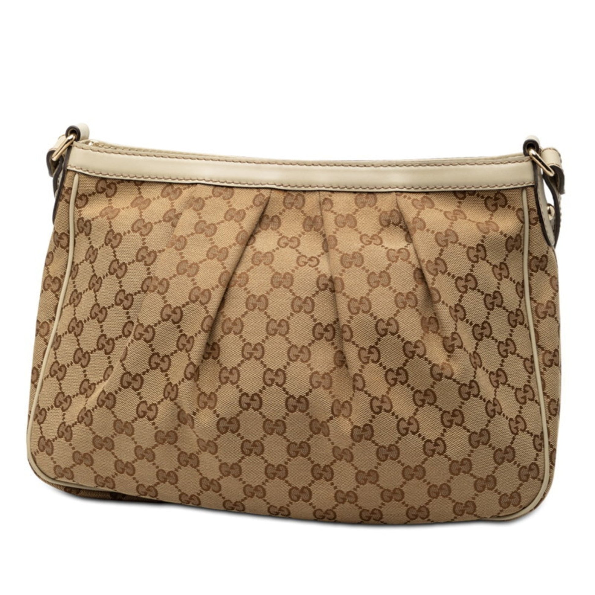 Gucci Beige Gg Canvas Shoulder Bag