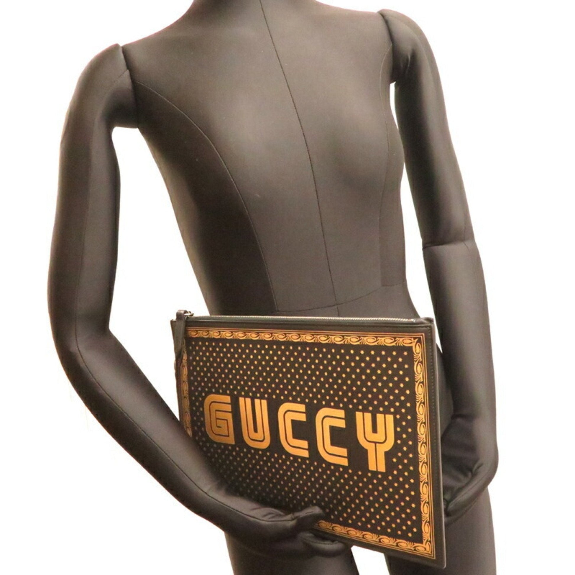 Gucci Black Leather Clutch Bag