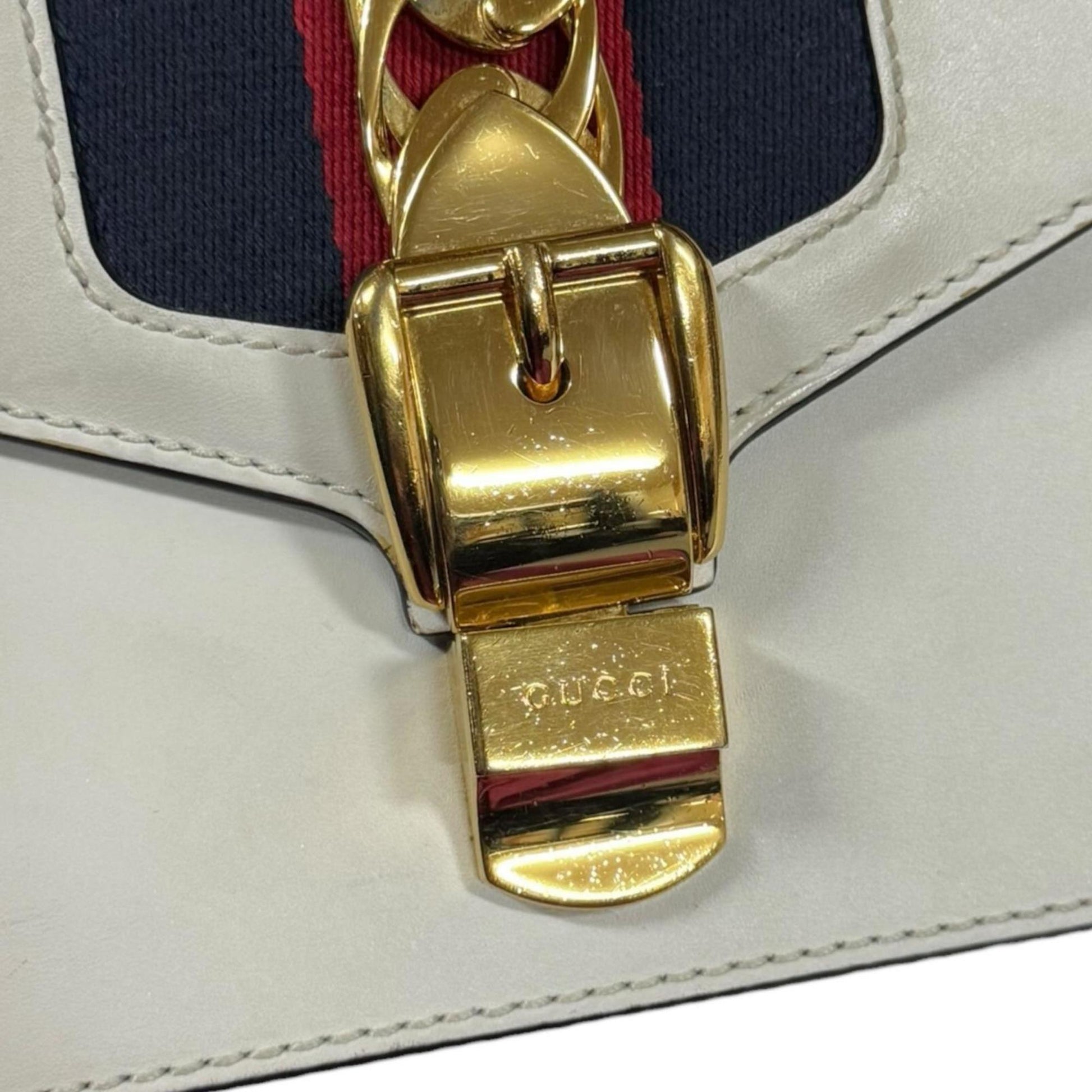 Gucci Ivory White Leather Shoulder Bag