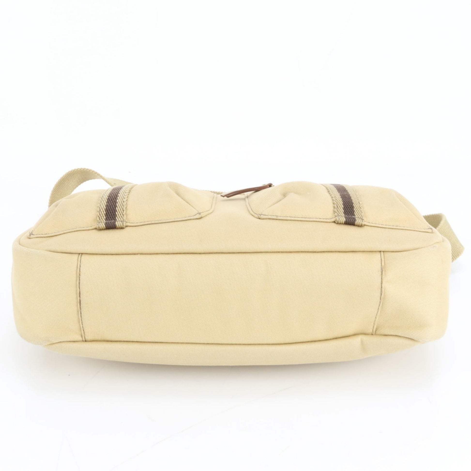 Gucci Yellow Leather Canvas Shoulder Bag