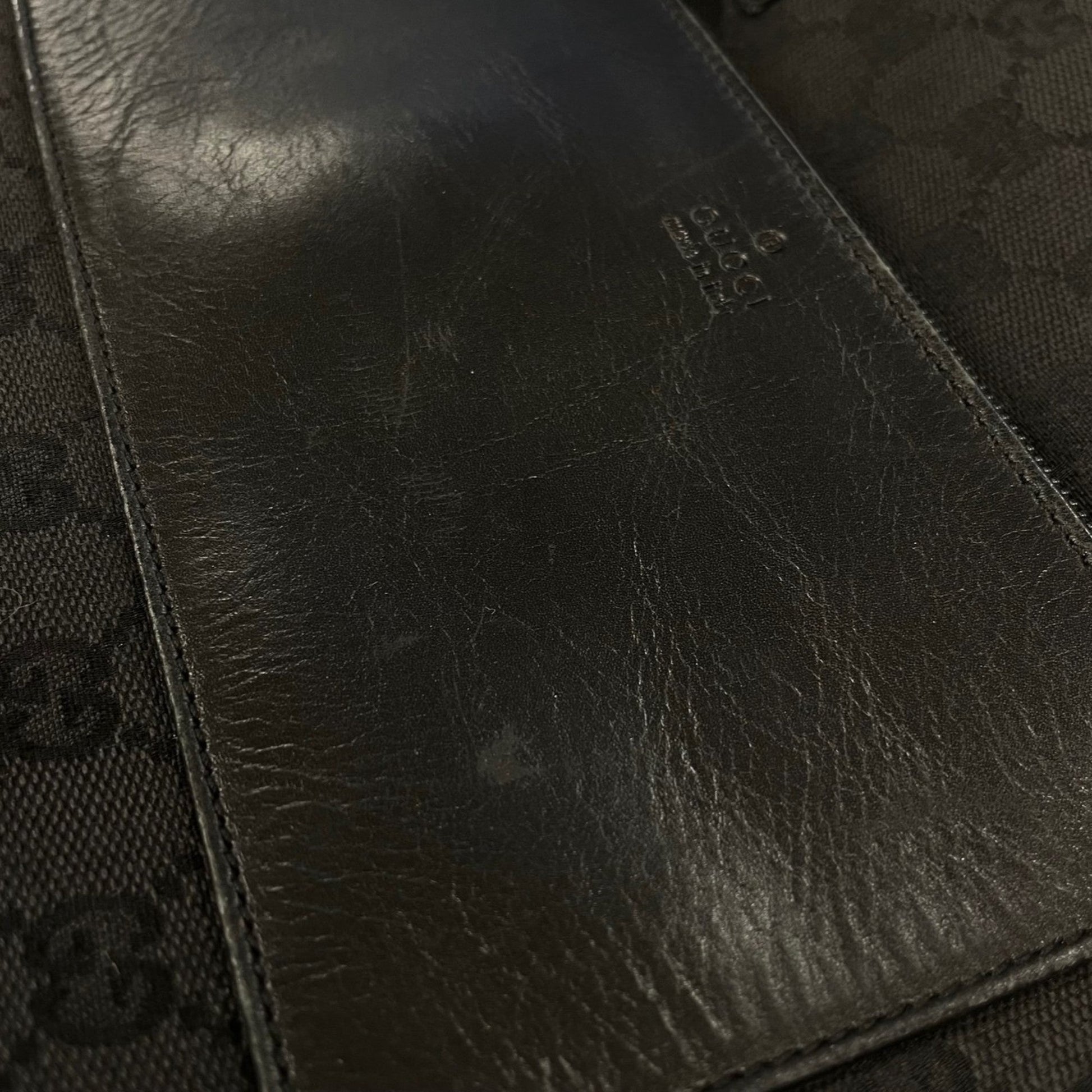 Gucci Black Gg Canvas Tote Bag