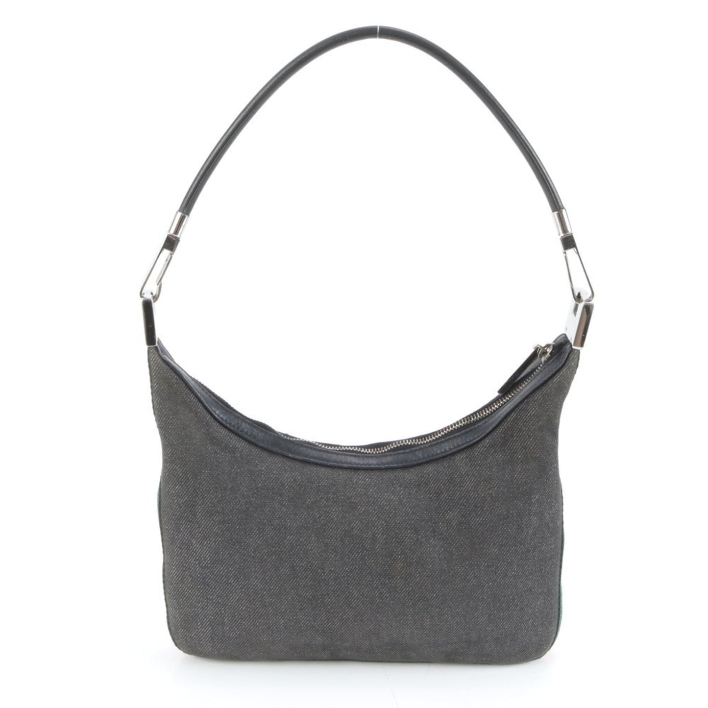 Gucci Black Leather Canvas Shoulder Bag