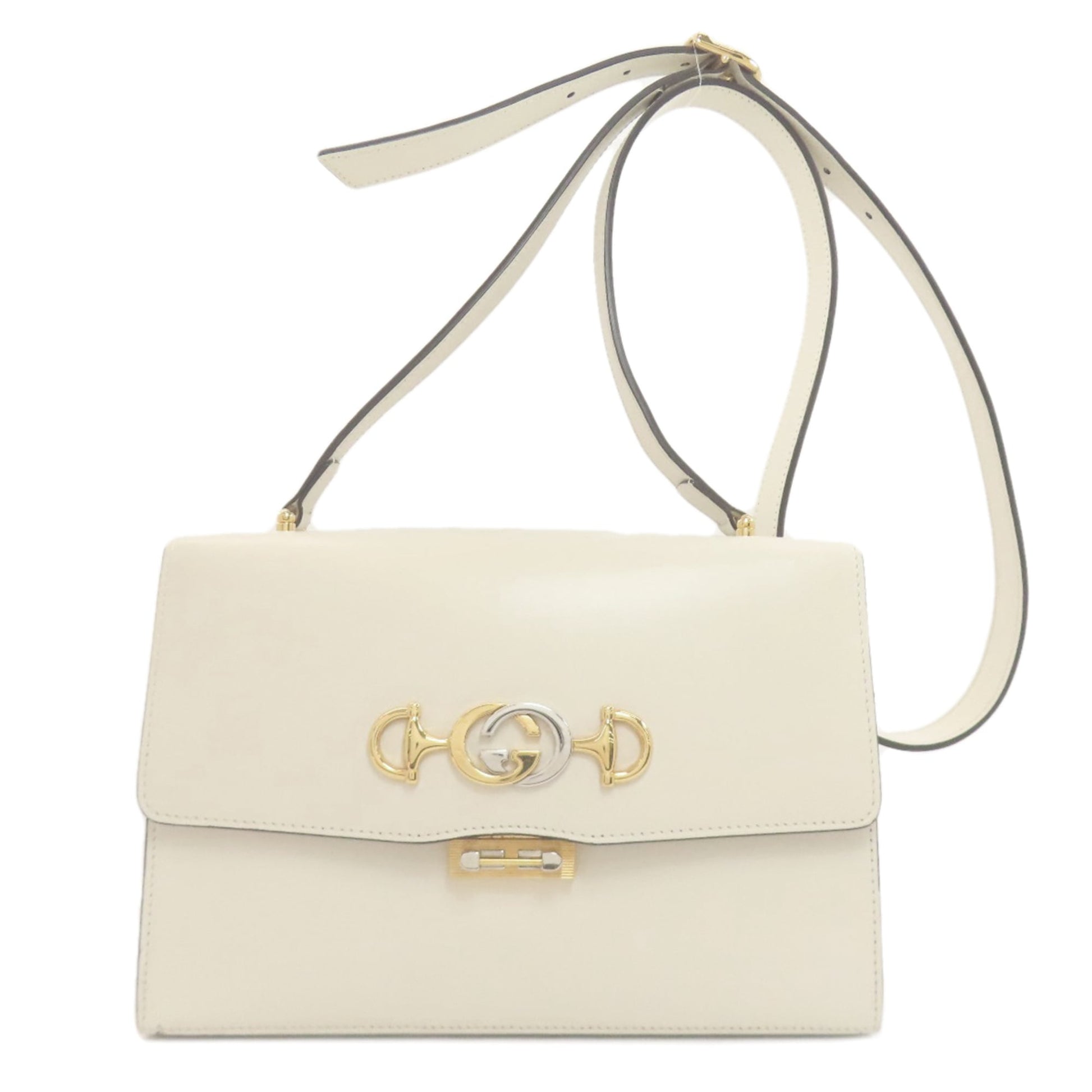 Gucci White Leather Shoulder Bag