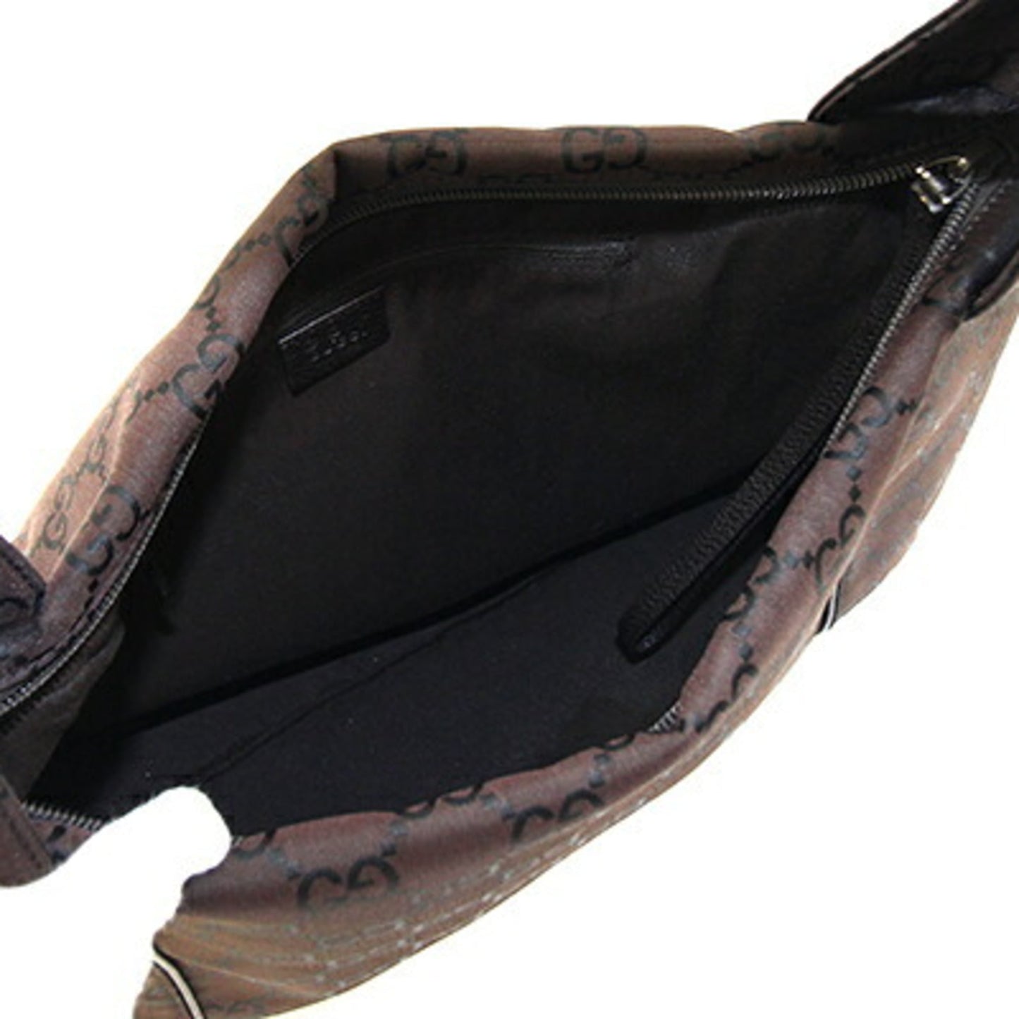 Gucci Dark Brown Nylon Leather Shoulder Bag